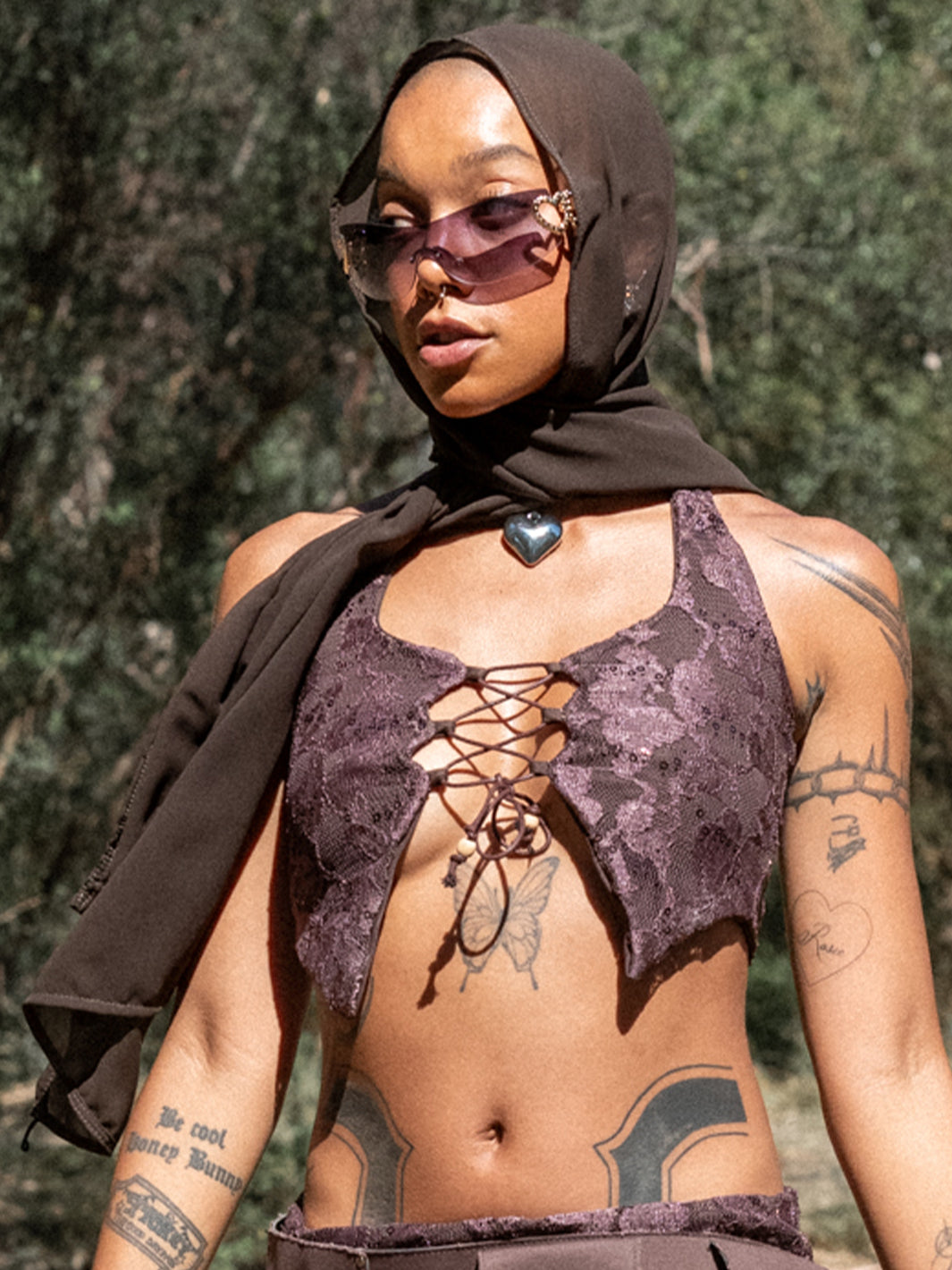 FLOW HEAD SCARF - BROWN