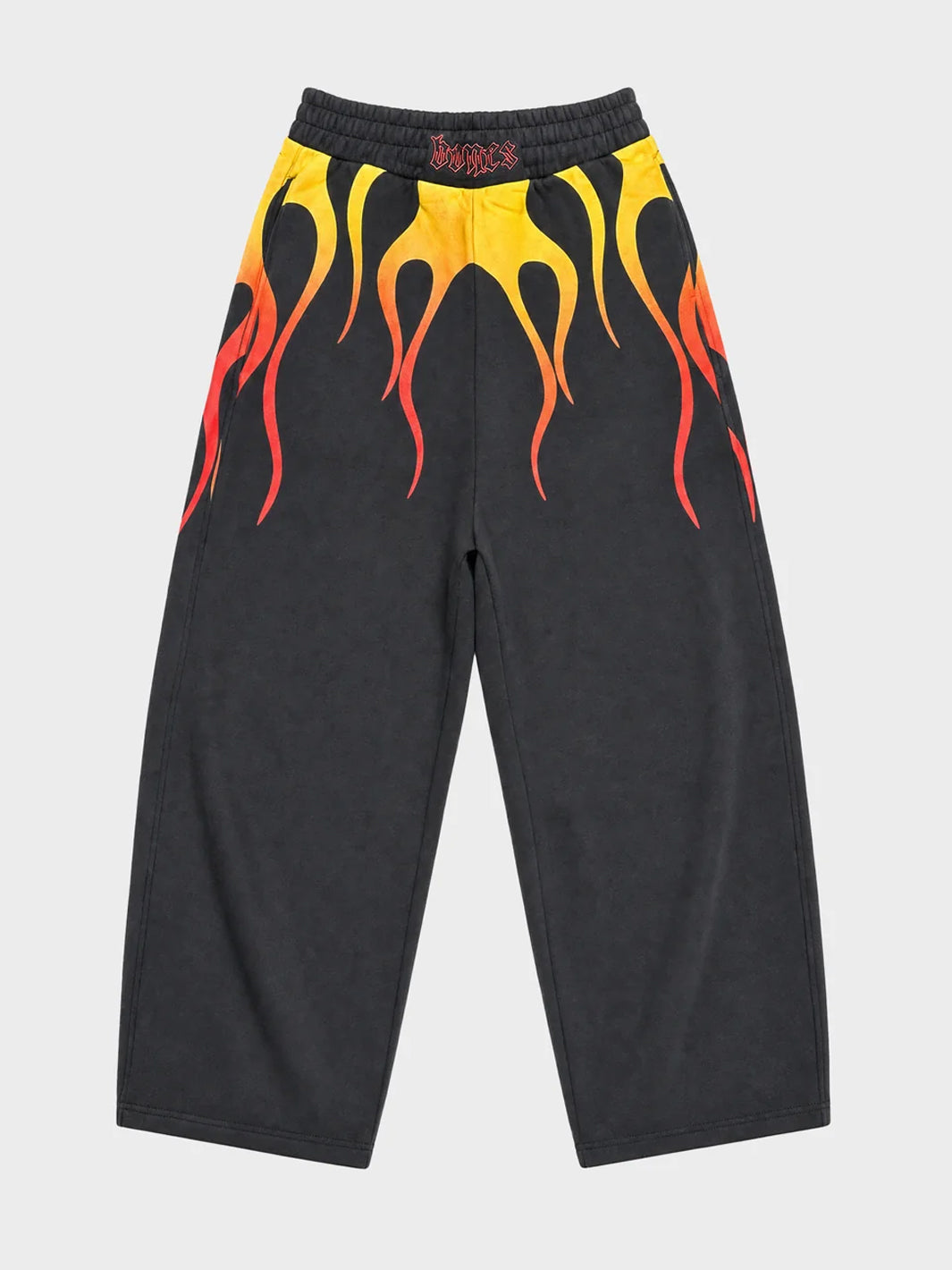 DEATHLIFTING BURNER TRACK PANTS - BLACK/FLAME