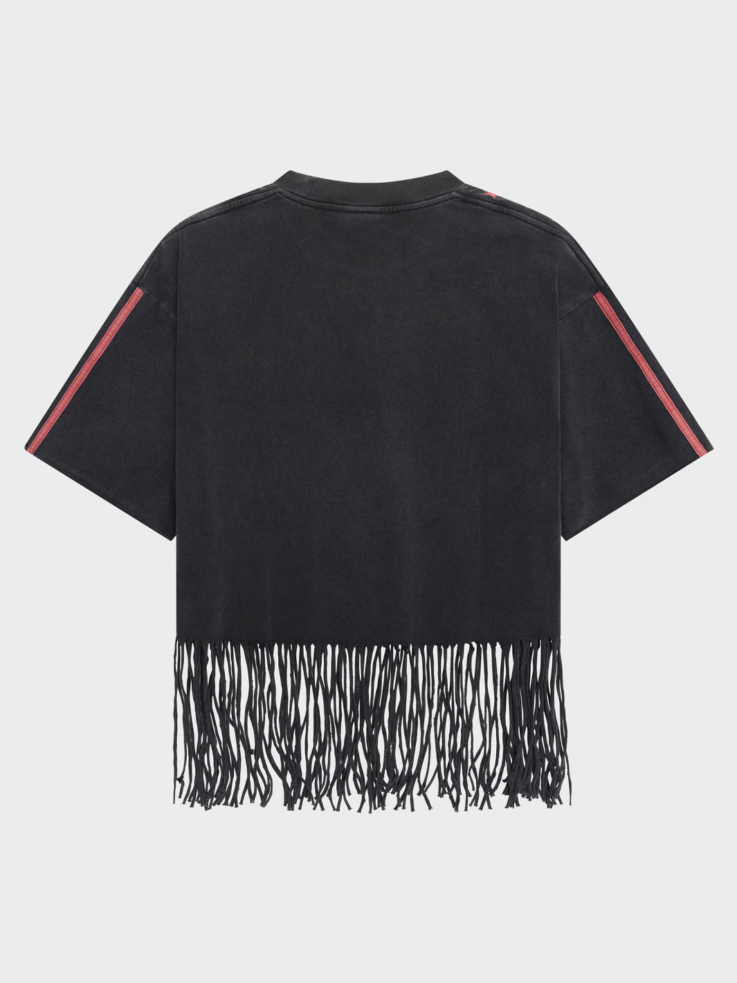 THE FRAYED STACKED TEE - WASHED BLACK