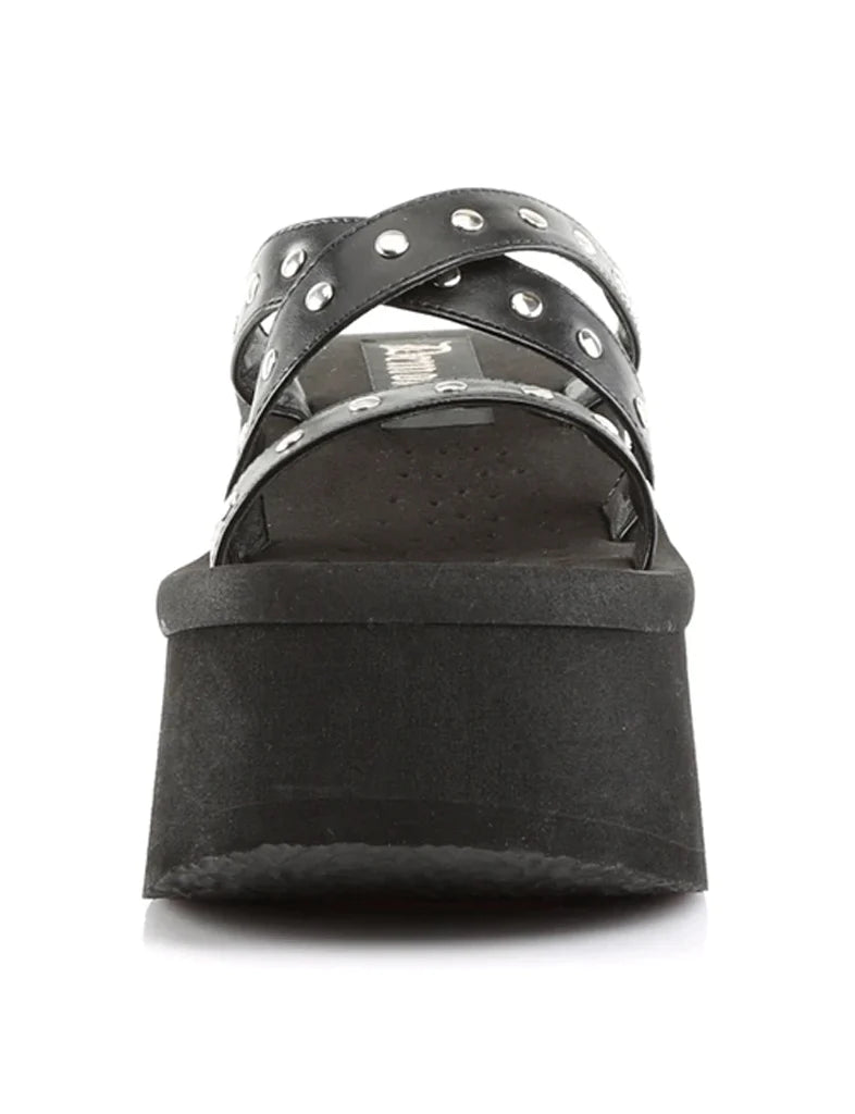 DEMONIA FUNN-19 - BLACK VEGAN LEATHER ✰ PRE ORDER ✰