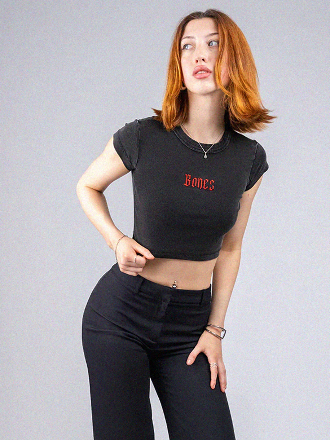 GOTHIC BABY TEE - VINTAGE BLACK