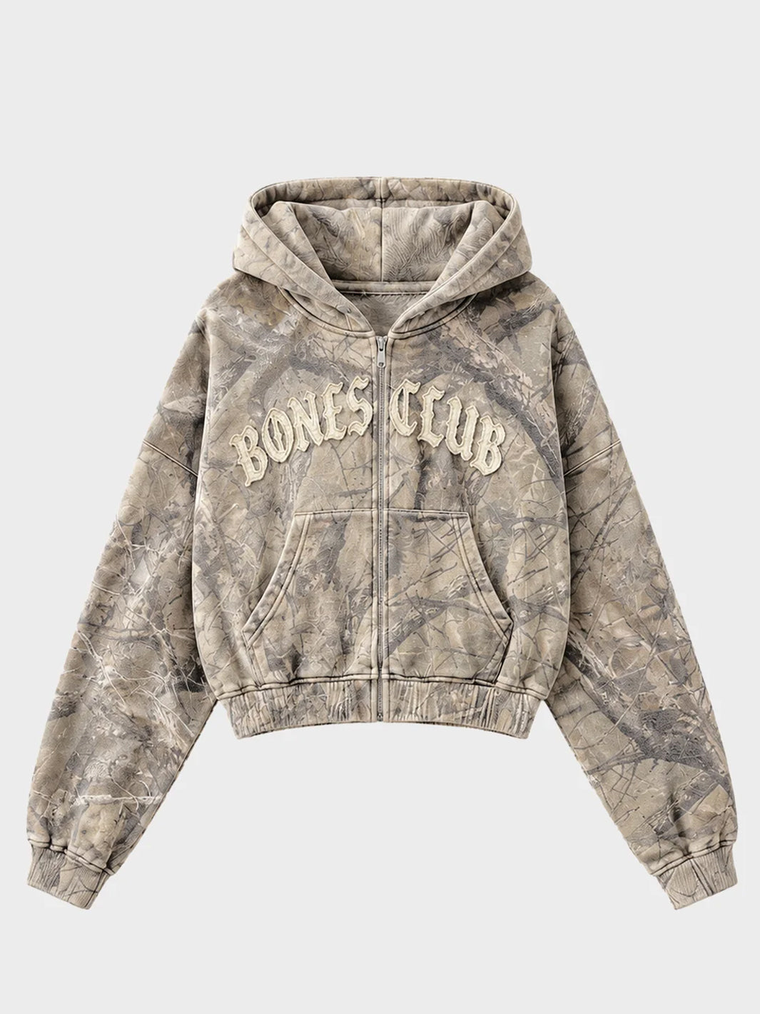 BONES CLUB ZIP HOODIE - TREECAMO