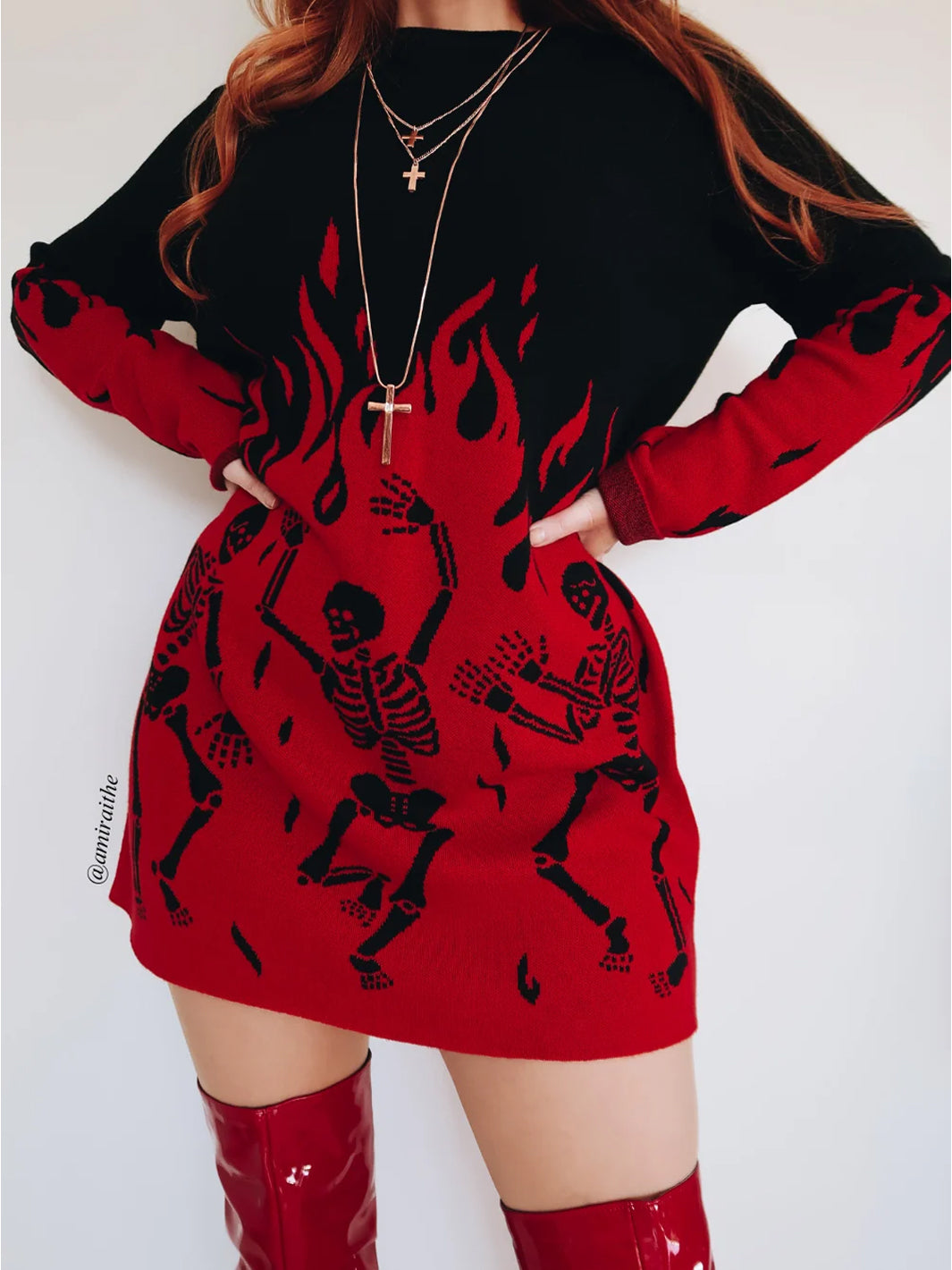 Hellfire Oversized Knit Longline Sweater - Black