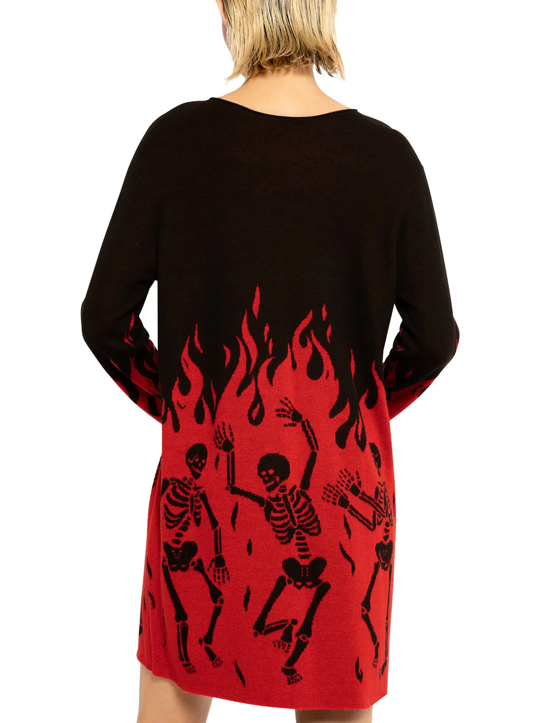 Hellfire Oversized Knit Longline Sweater - Black