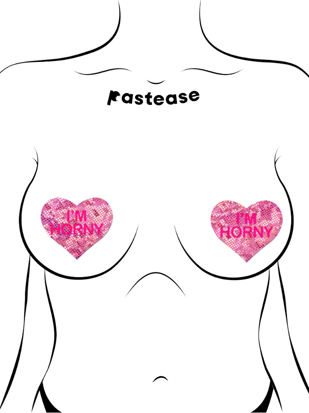 PINK HEART NIPPLE PASTIES - I'M HORNY