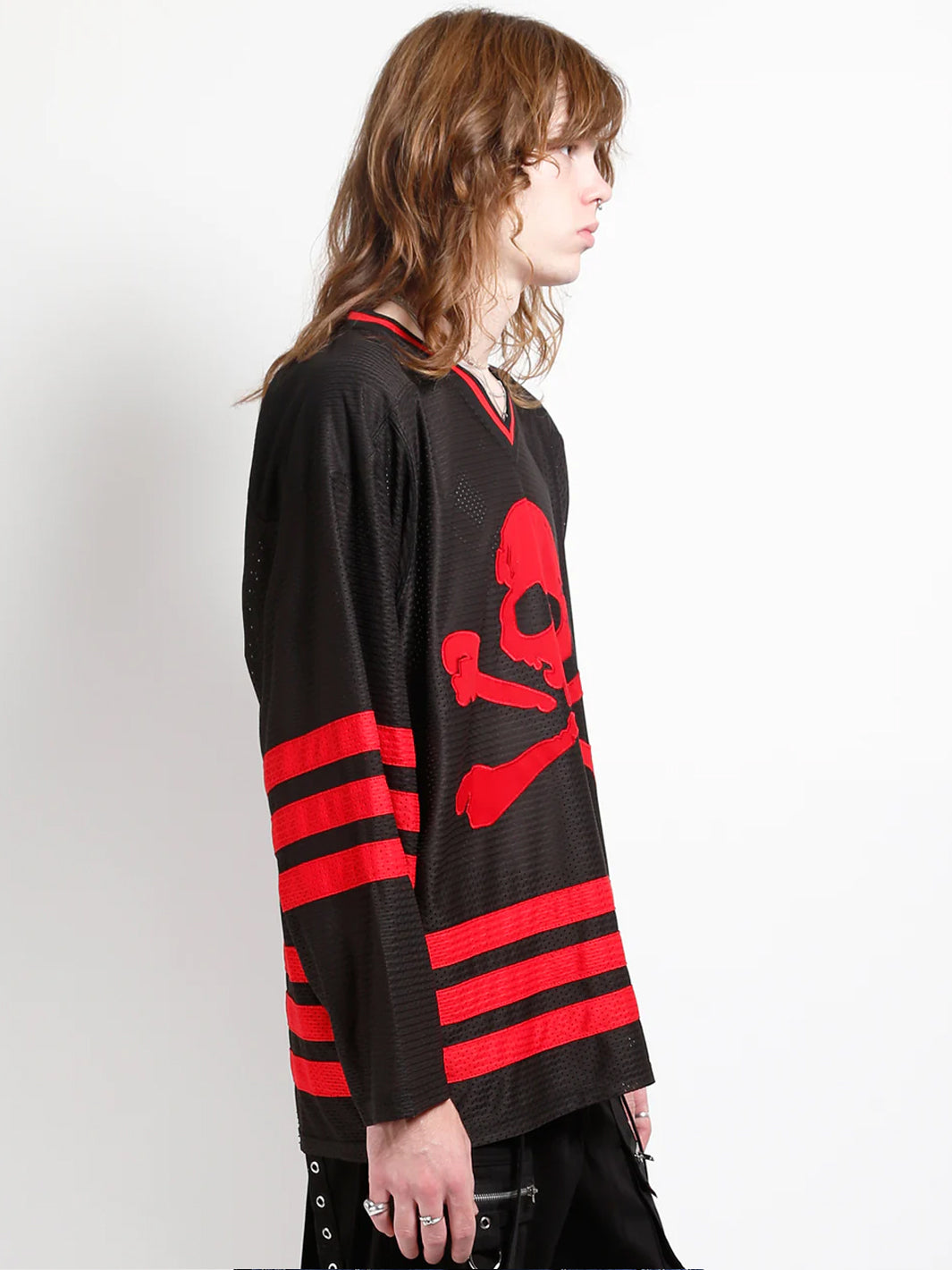 TRIPP NYC LOGO SKULL JERSEY - BLACK & RED