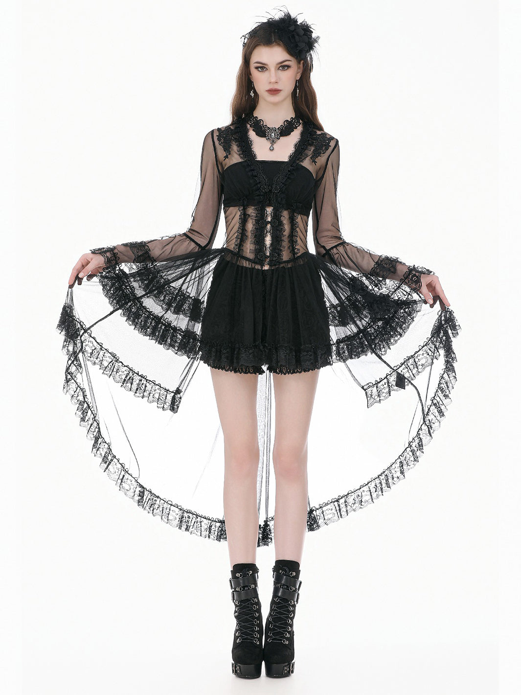 PHANTOM SHEER LACE ROBE