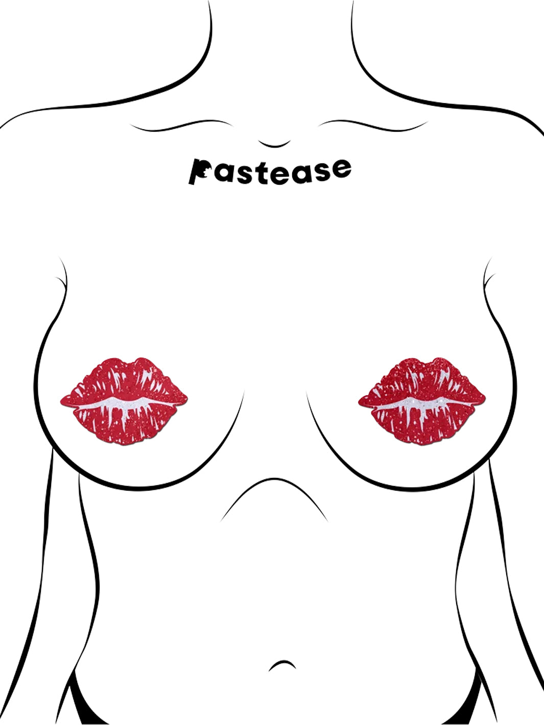 GLITTER KISS NIPPLE PASTIES - RED