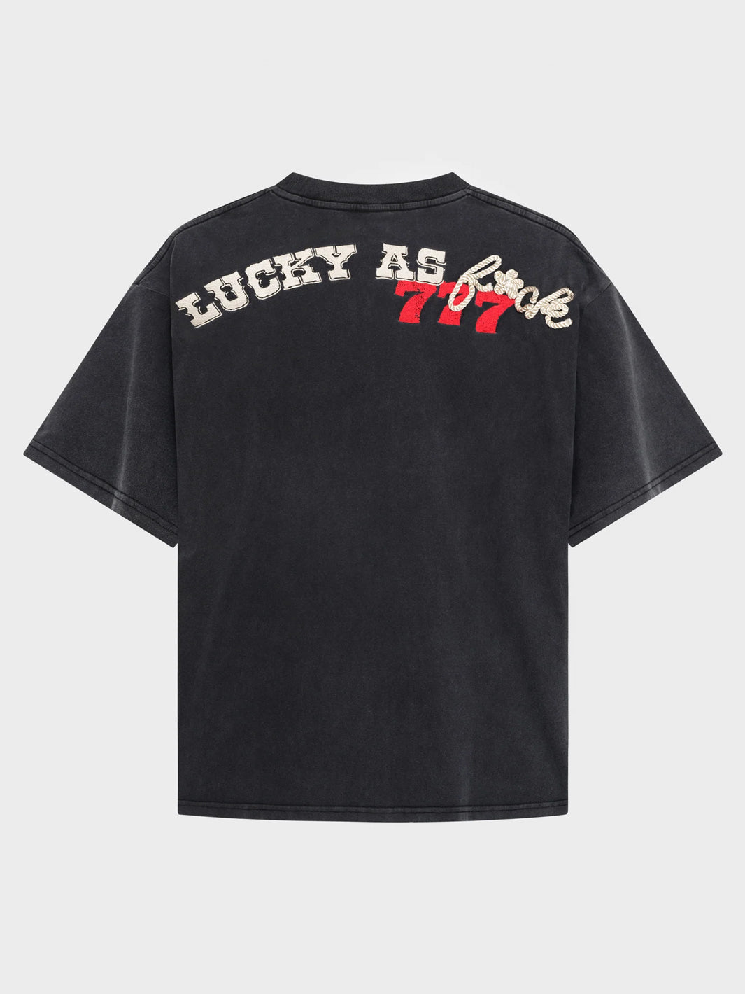LUCKY AS F*CK TEE - WASHED BLACK