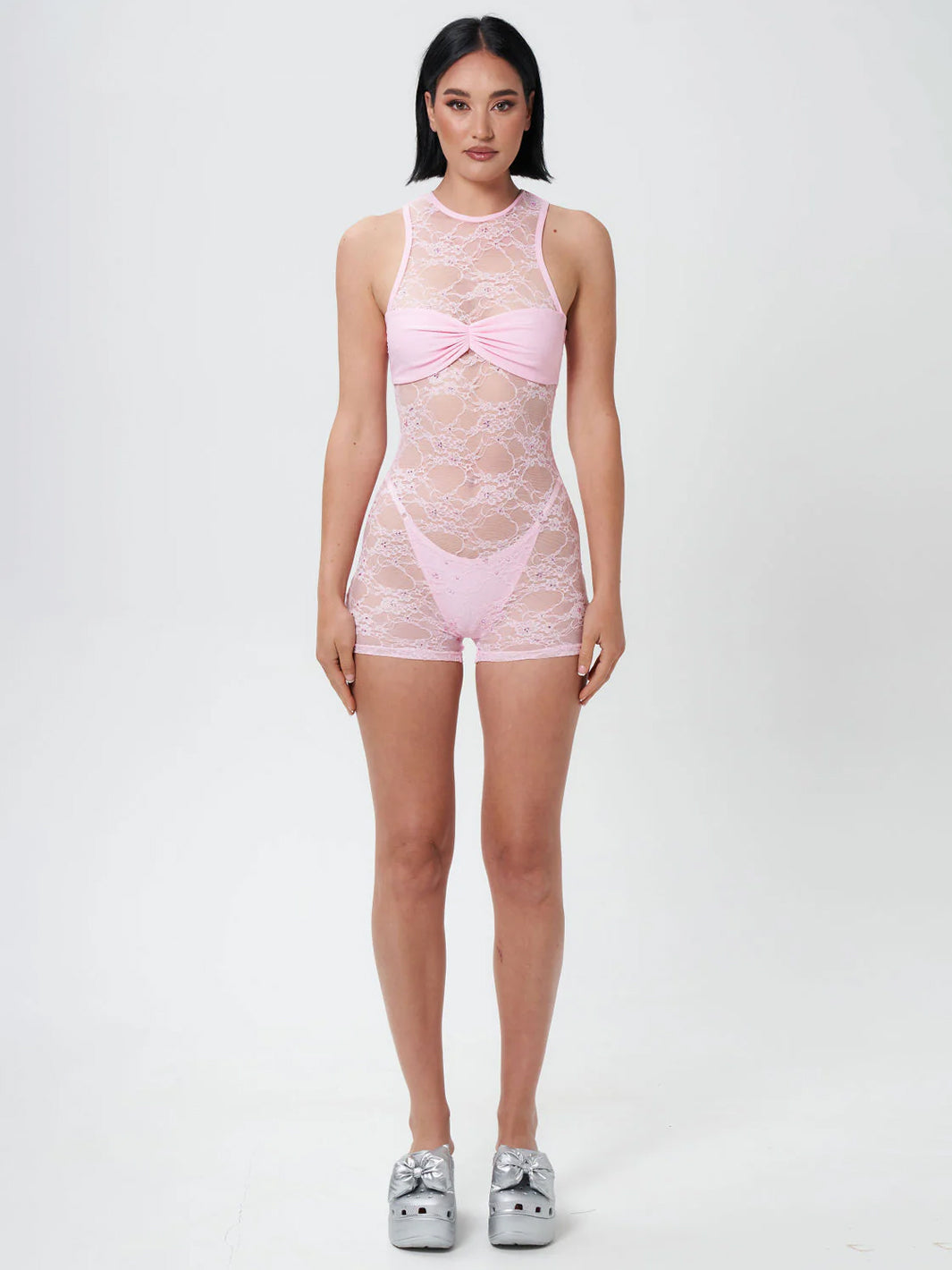 LUST & LACE BODYSUIT - PINK