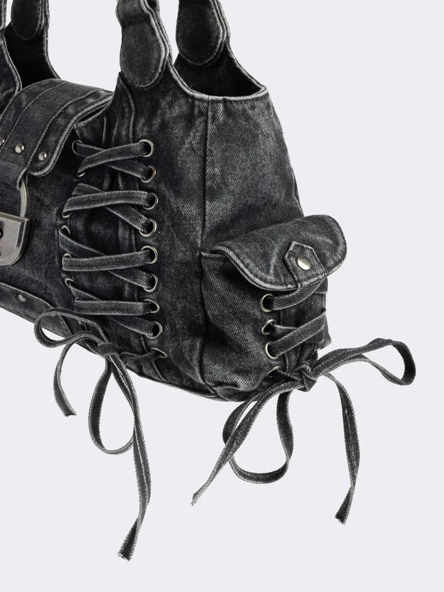 LOCKLYN DENIM SHOULDER BAG