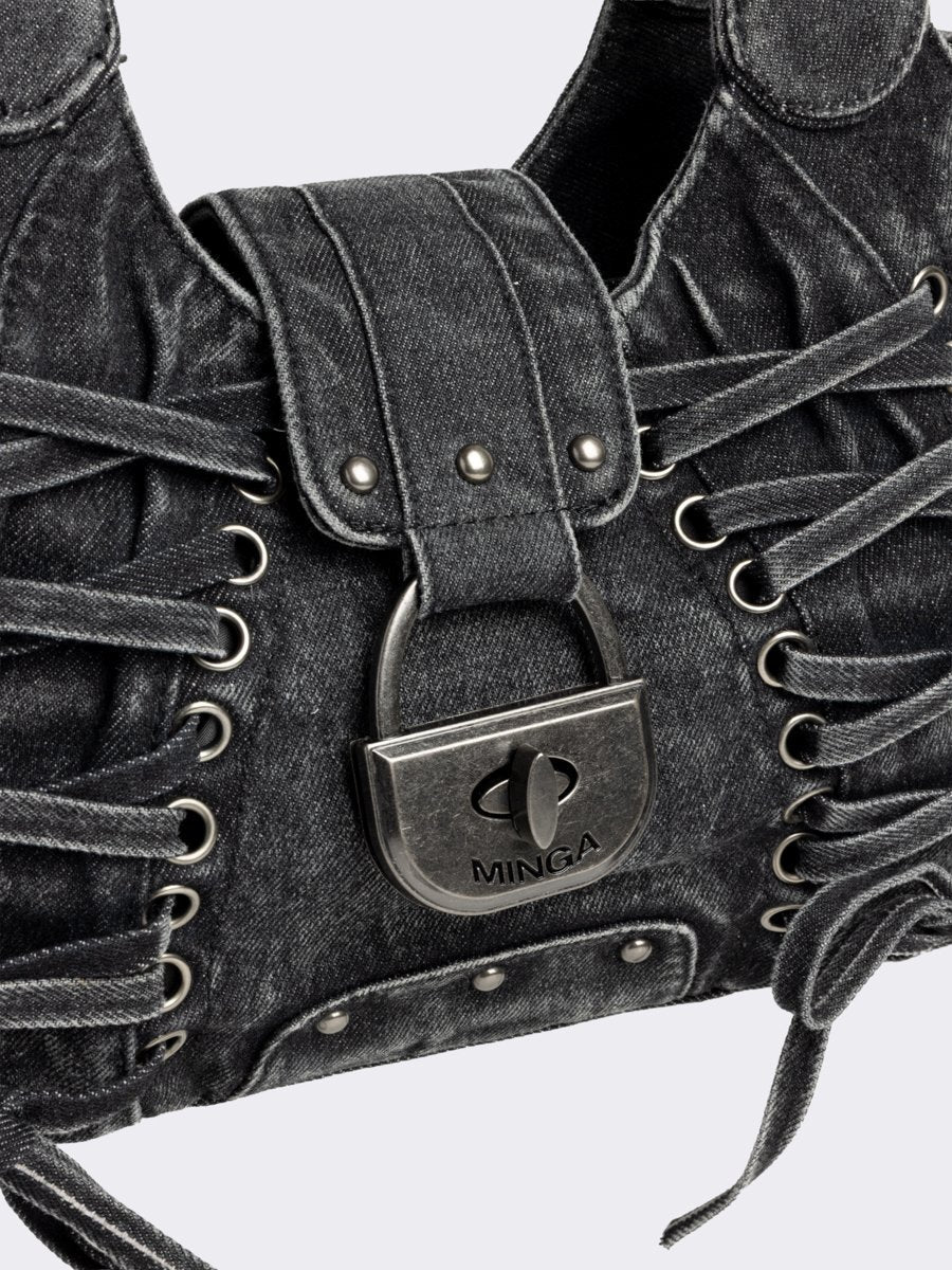 LOCKLYN DENIM SHOULDER BAG
