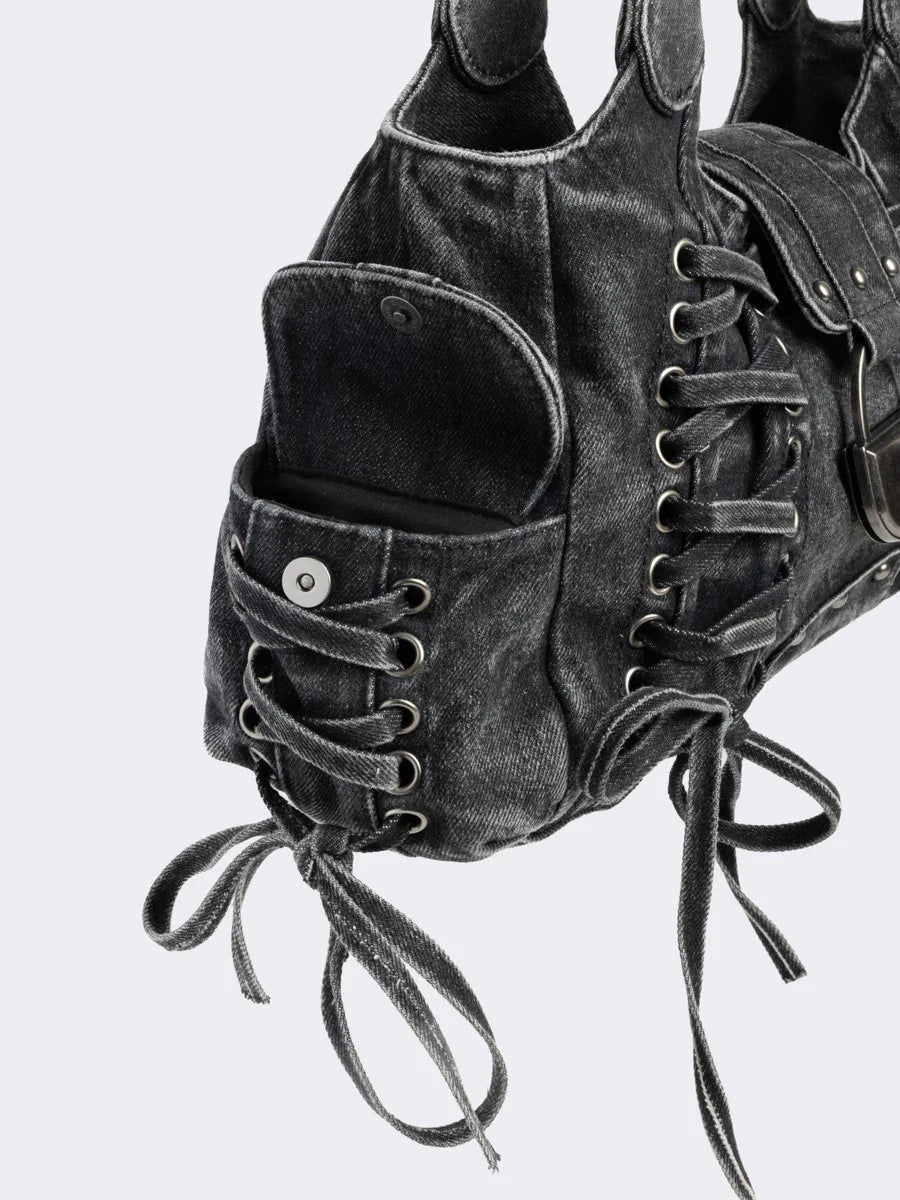 LOCKLYN DENIM SHOULDER BAG