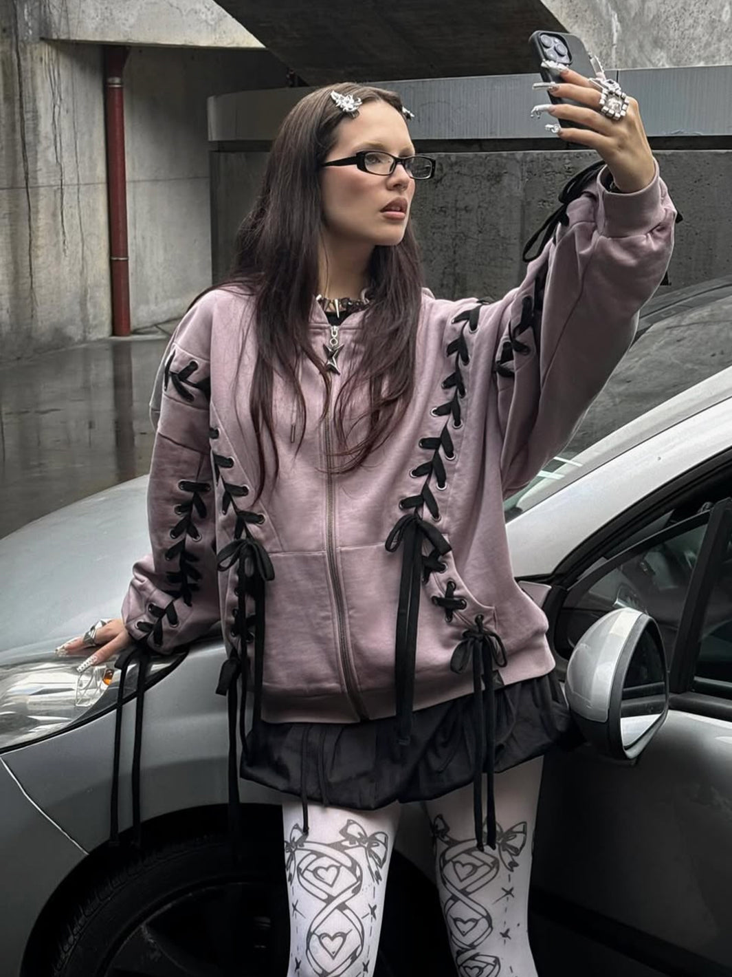 MIA PINK ZIP UP HOODIE