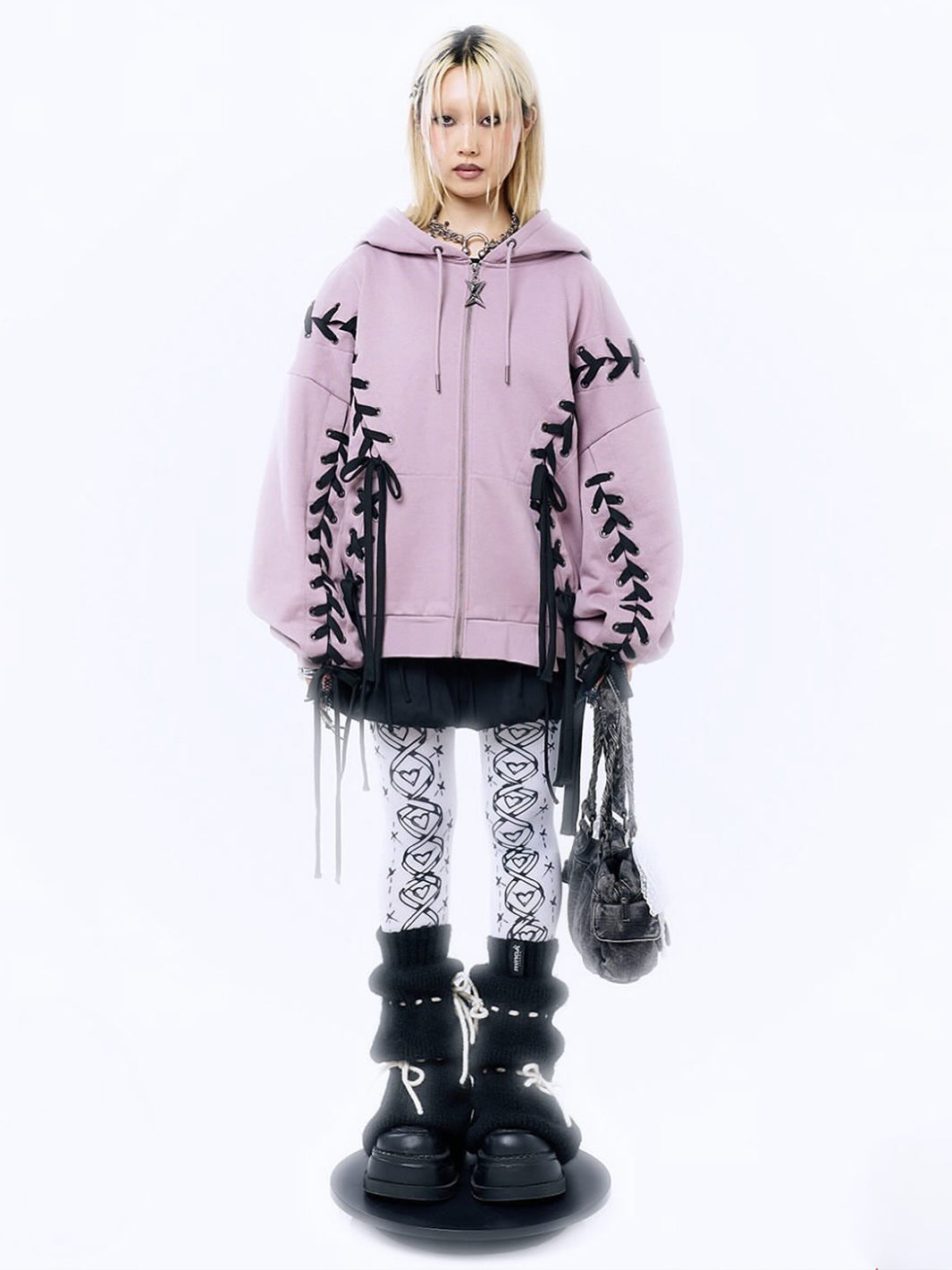 MIA PINK ZIP UP HOODIE