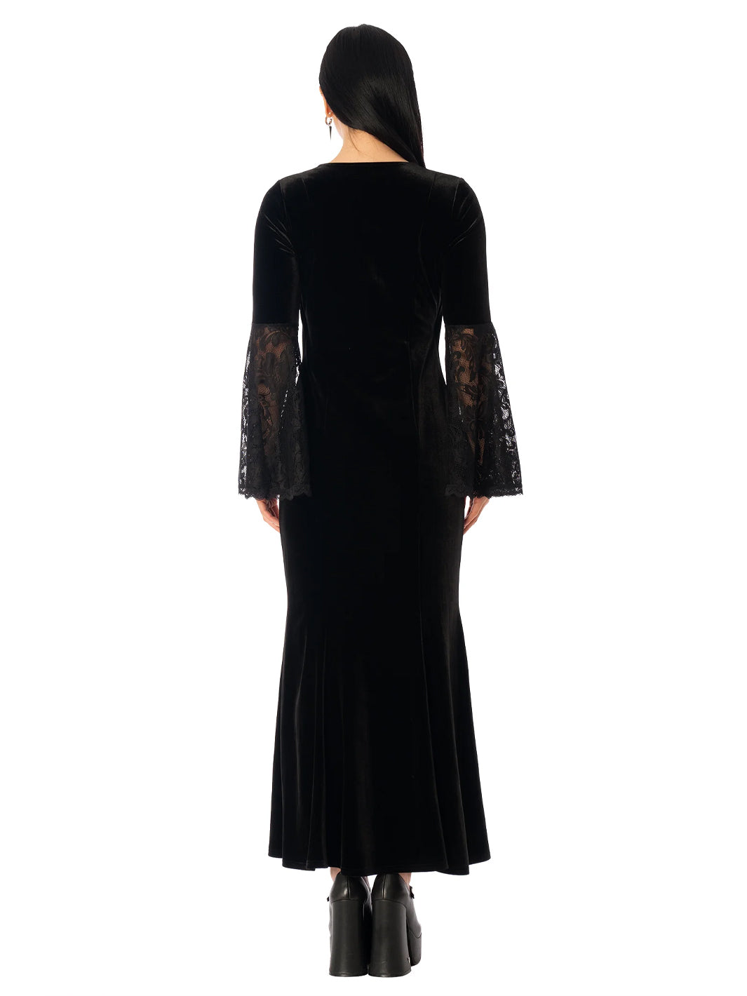 Velvet and Lace Morticia Dress