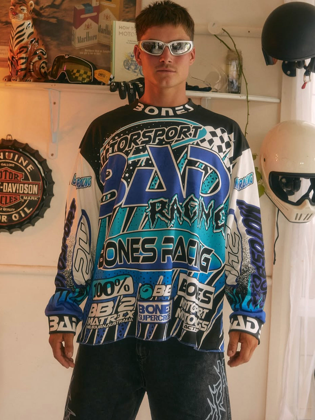 BONES MOTOCROSS JERSEY - BLUE/BLACK