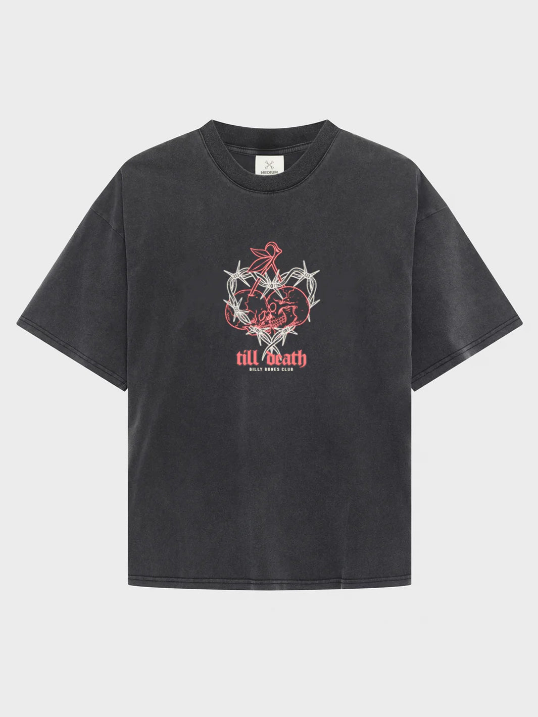 TILL DEATH 4.0 NEON TEE - WASHED BLACK