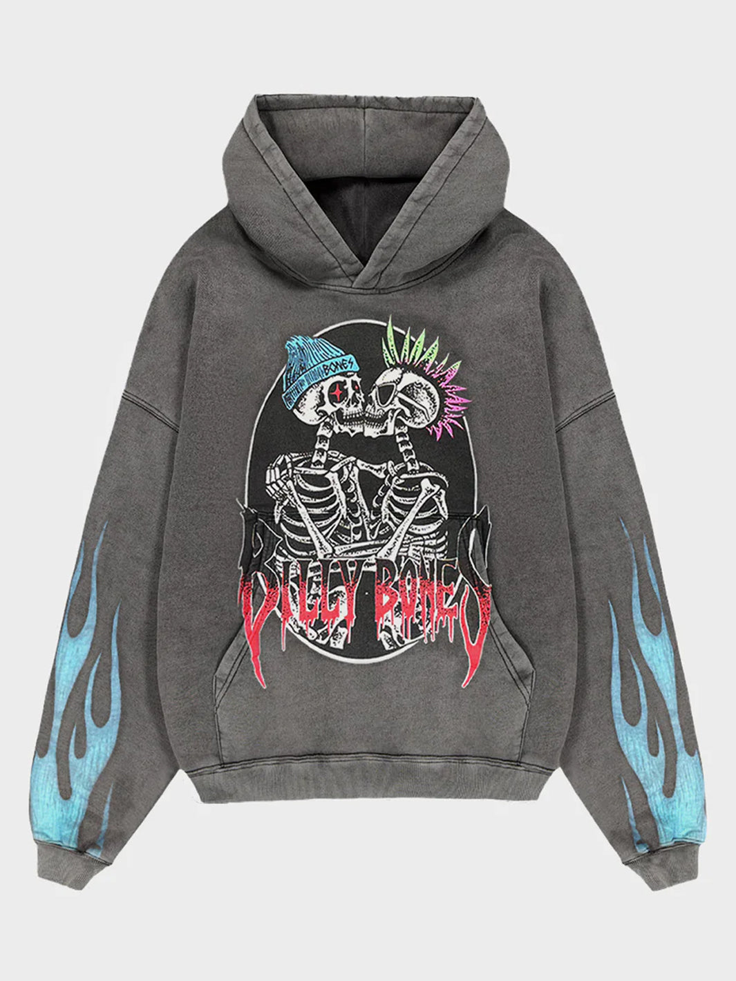 PUNK LOVERS HOODIE - WASHED BLACK