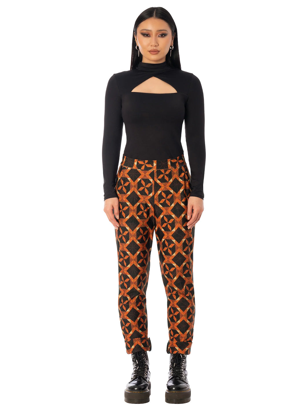 Pumpkin Patchwork Cuffed Pants