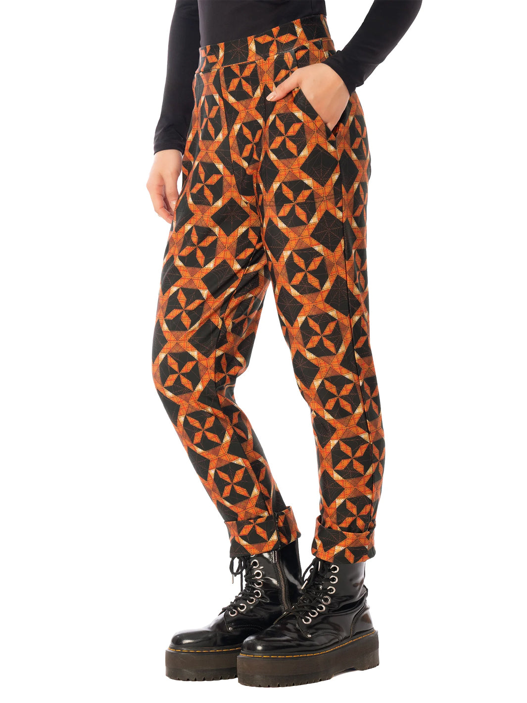 Pumpkin Patchwork Cuffed Pants