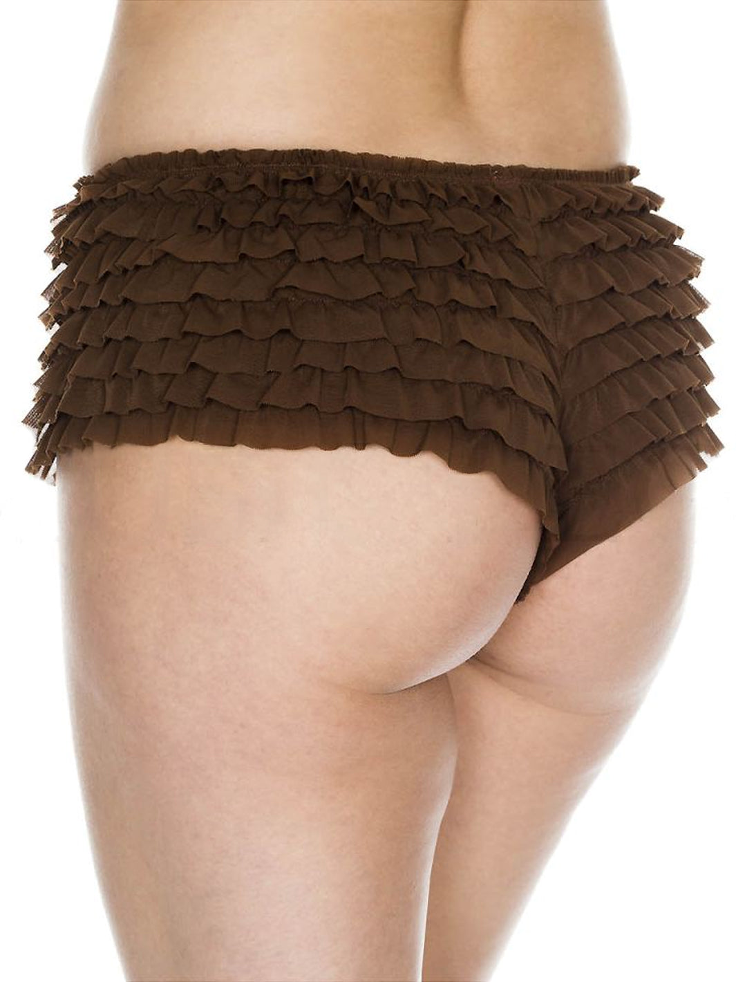 CHEEKY RUFFLE PANTIES - CHOCOLATE