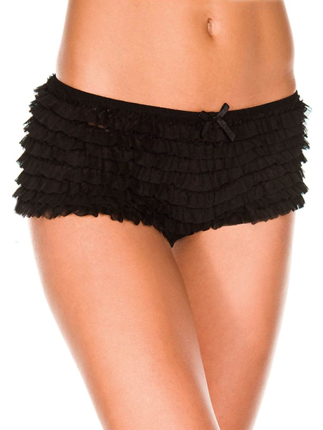 CHEEKY RUFFLE PANTIES - BLACK