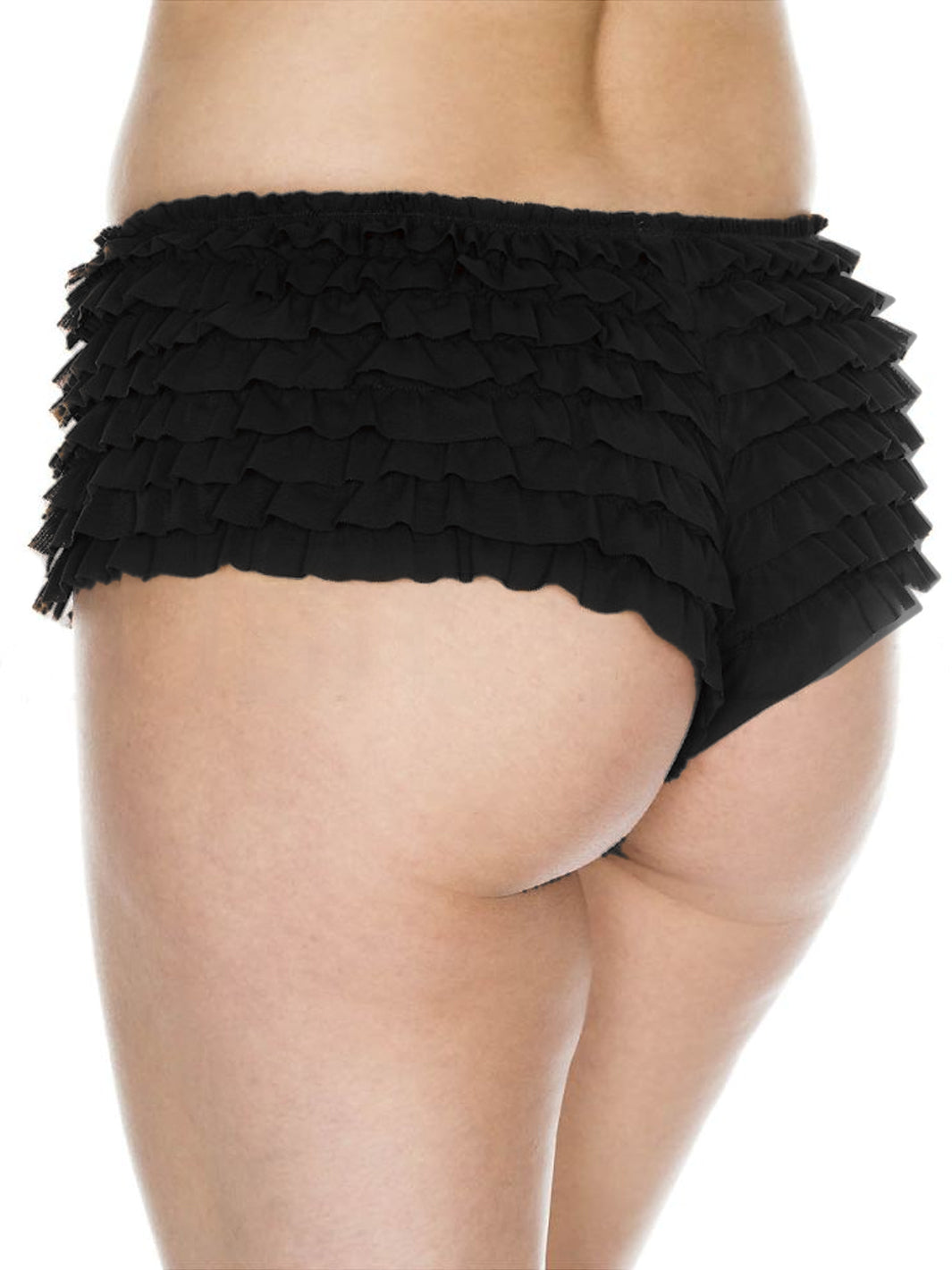 CHEEKY RUFFLE PANTIES - BLACK