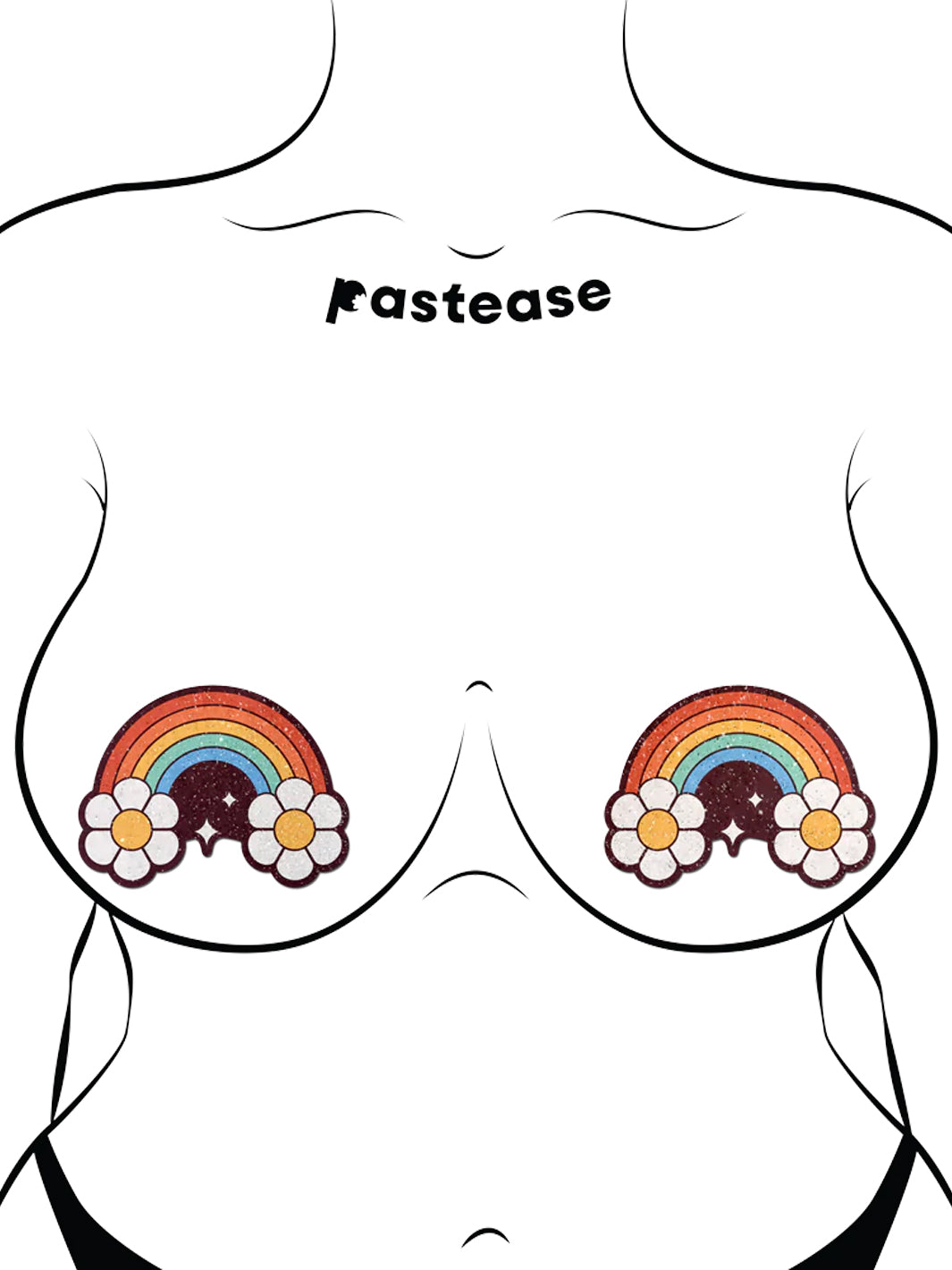 RAINBOW FLOWER NIPPLE PASTIES