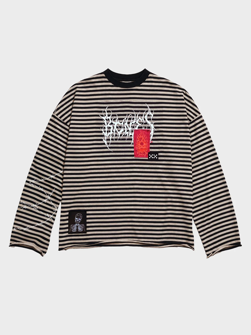 ROCKER LONGSLEEVE PATCH TEE - STRIPED