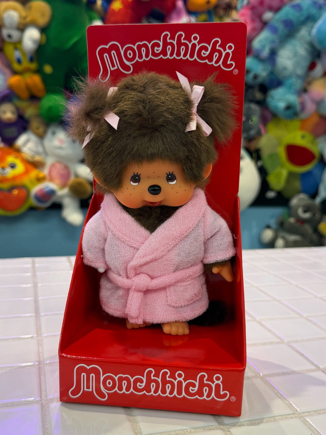 MONCHHICHI PINK BATHROBE GIRL PLUSH DOLL
