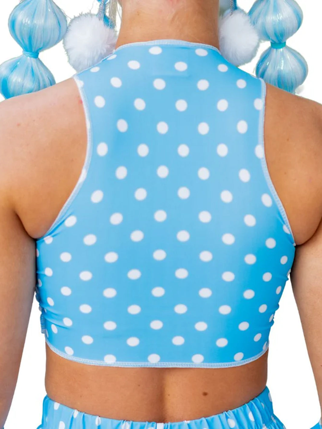 BLUE POLKADOT REVERSE SEAM TOP