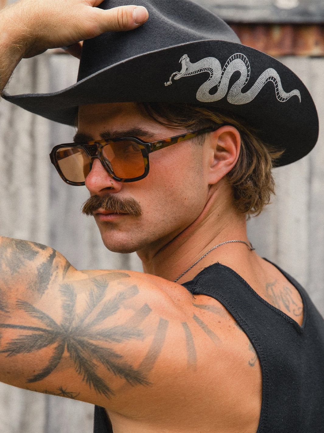 SERPENT COWBOY HAT - CHARCOAL