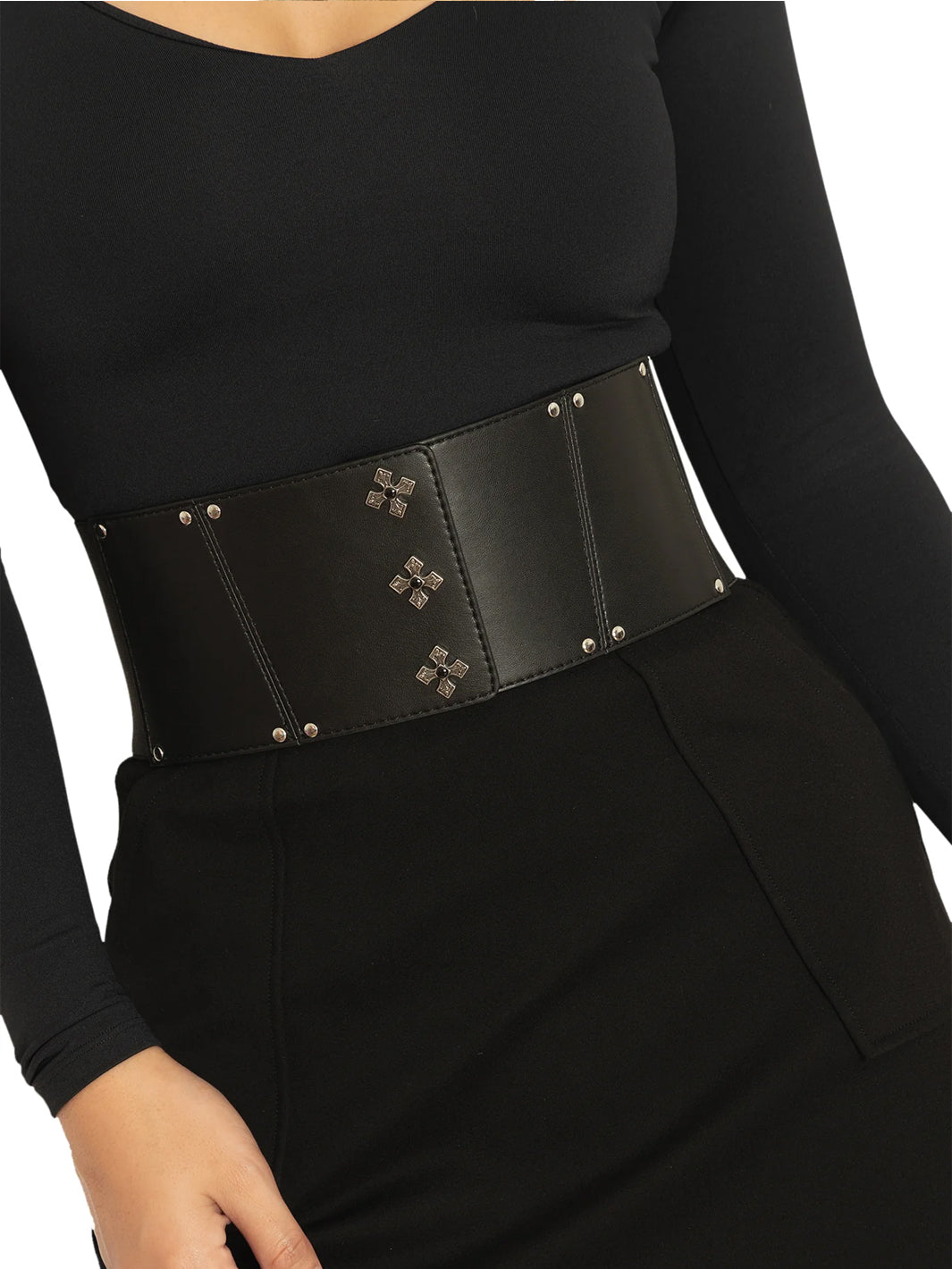 Studded Corset Belt - Black