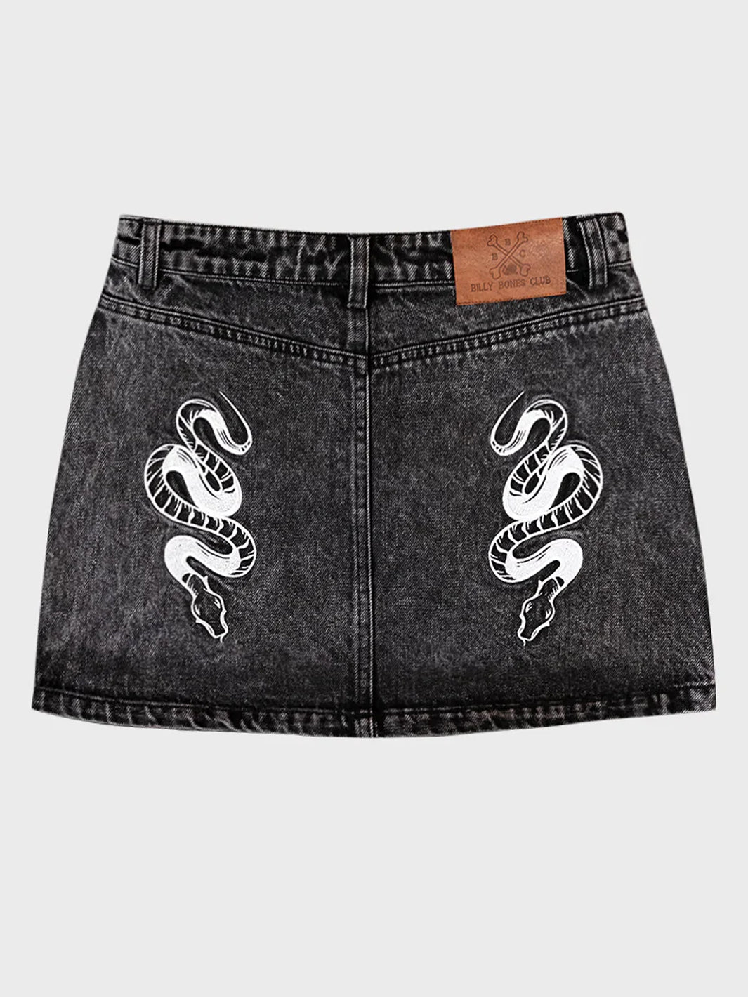 SERPENT DENIM SKIRT - WASHED BLACK