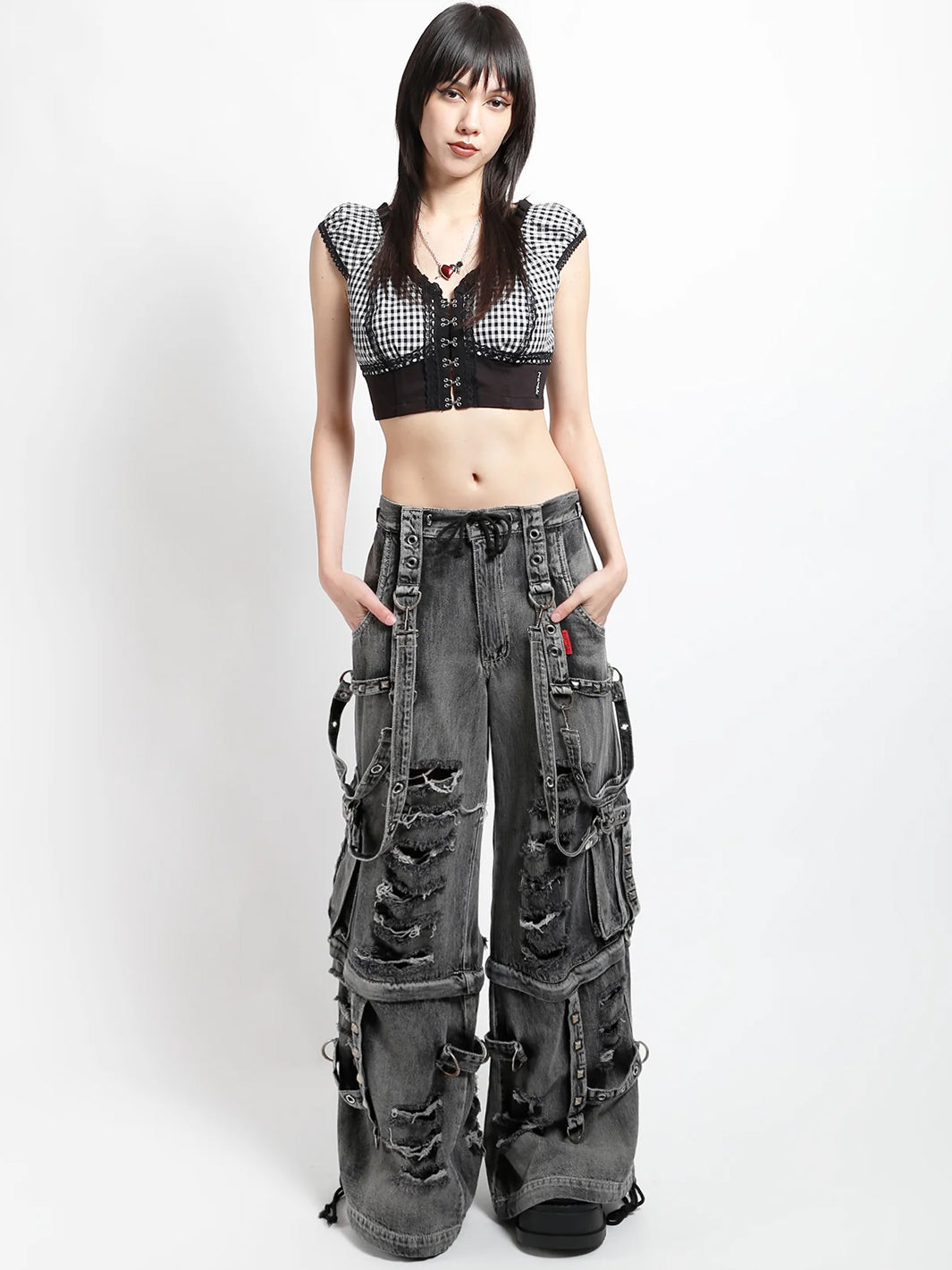 SHREDDER DENIM FULL FORCE PANT - BLACK FOG WASH