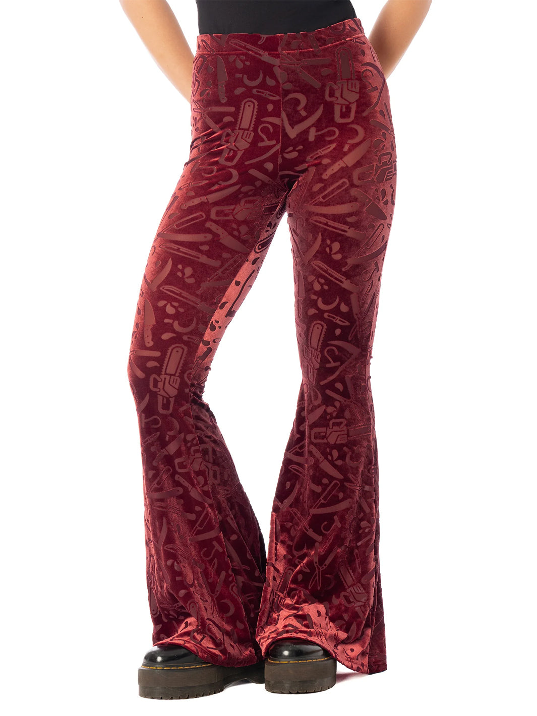 Slasher Burned Velvet Flare Pants