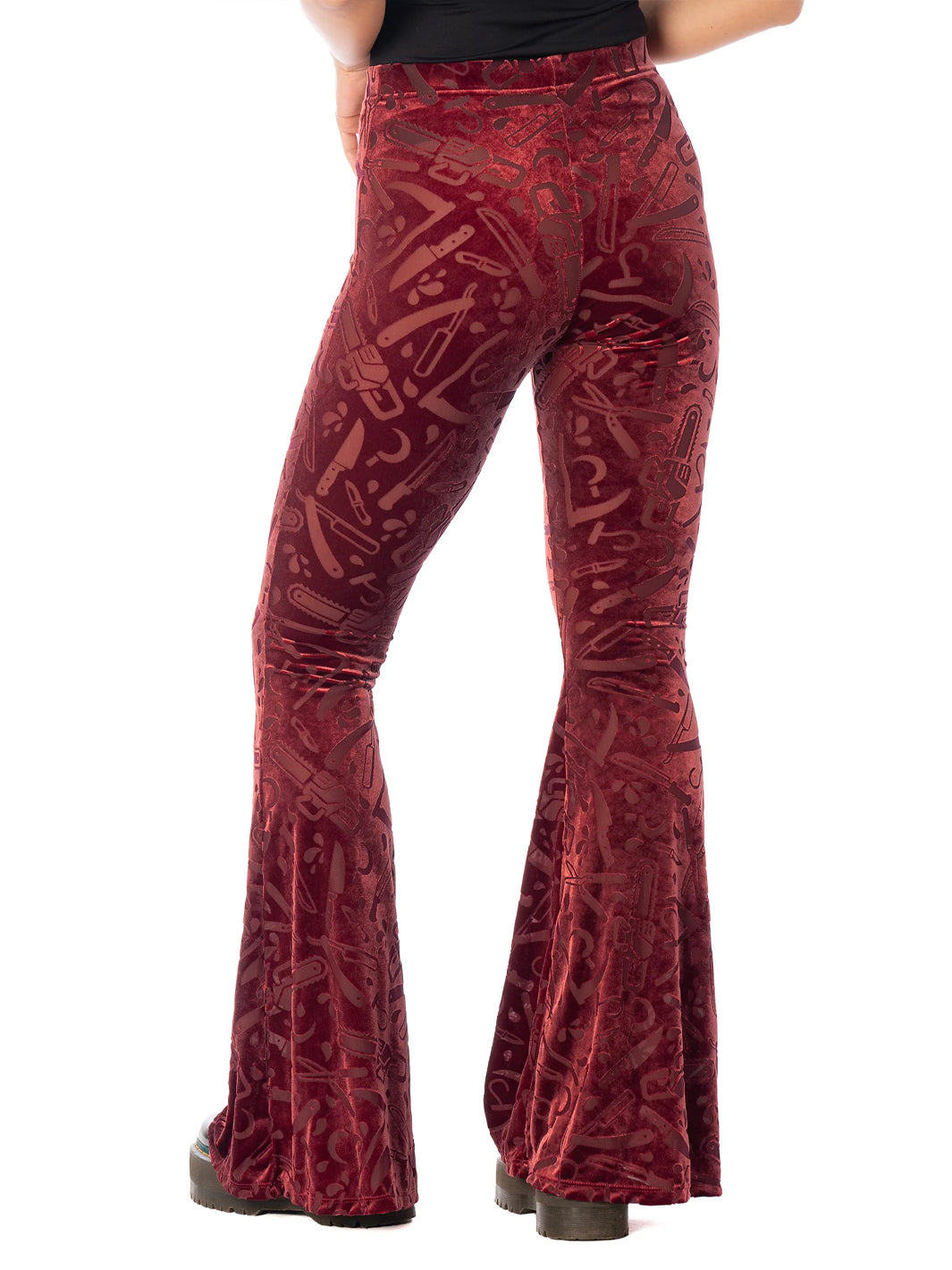 Slasher Burned Velvet Flare Pants