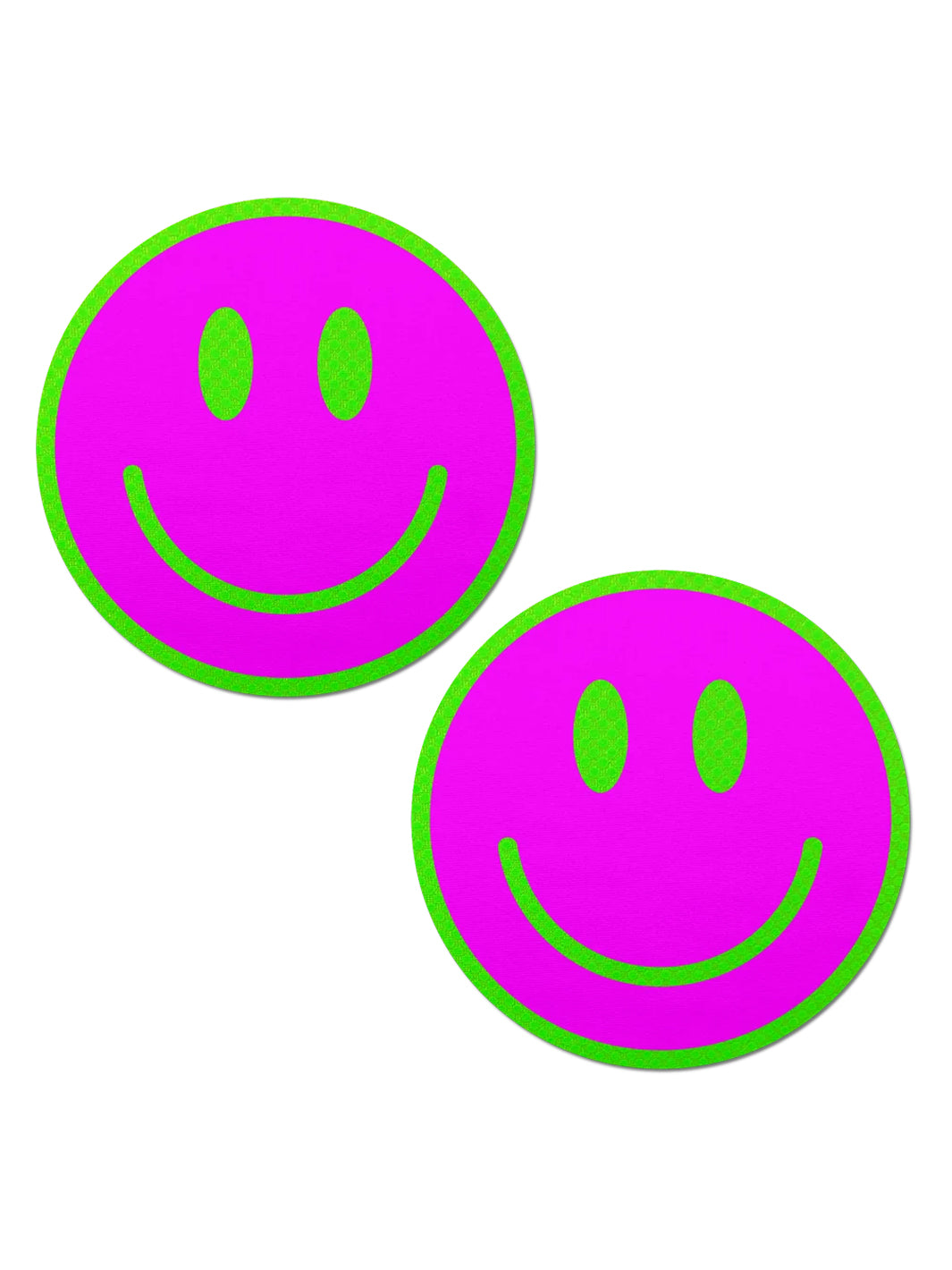 GLOW IN THE DARK SMILEY PASTIES - NEON PINK & GREEN