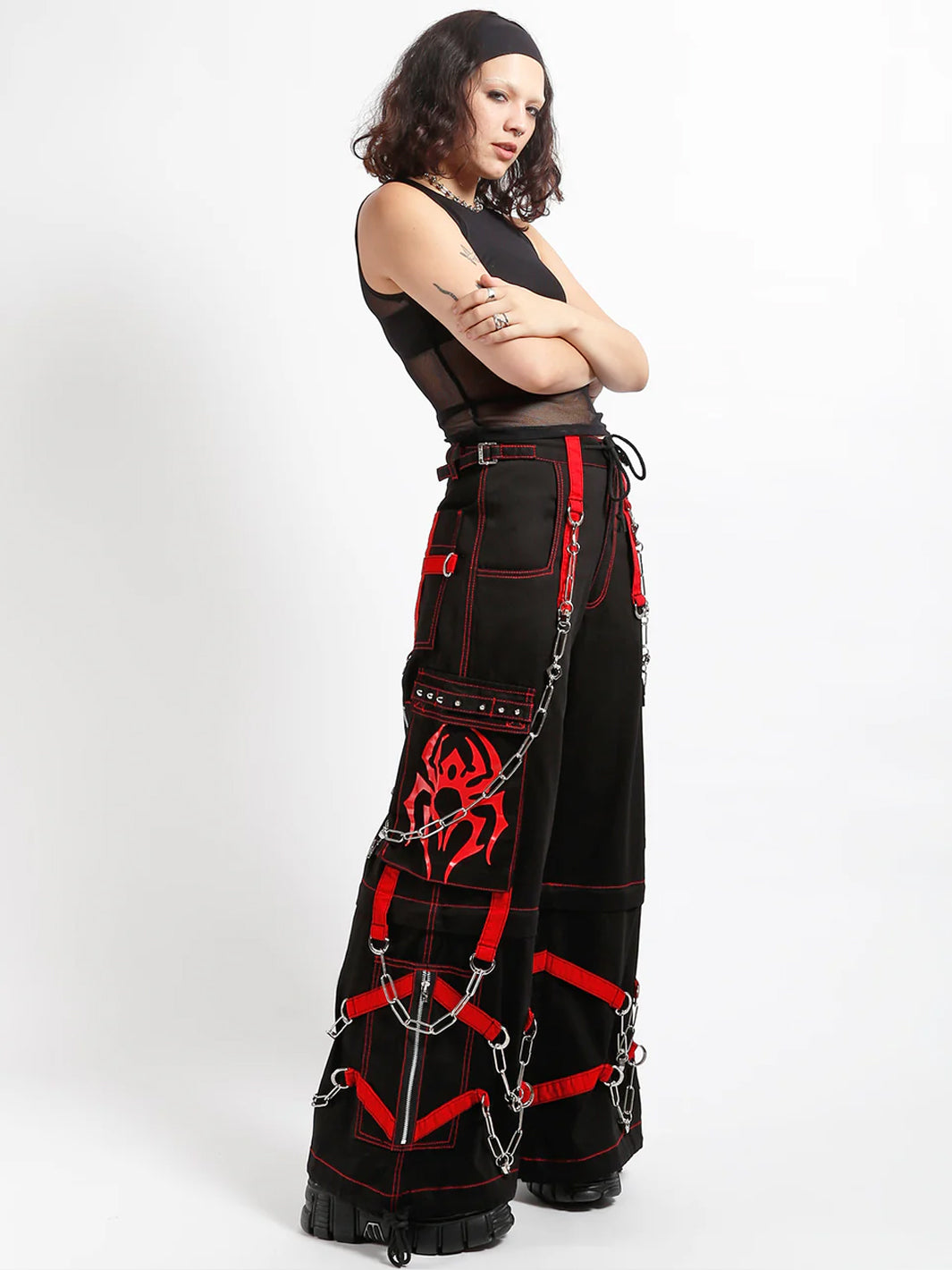 SPIDER ZIP OFF PANT - BLACK/RED