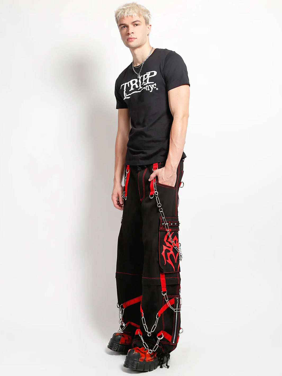 SPIDER ZIP OFF PANT - BLACK/RED