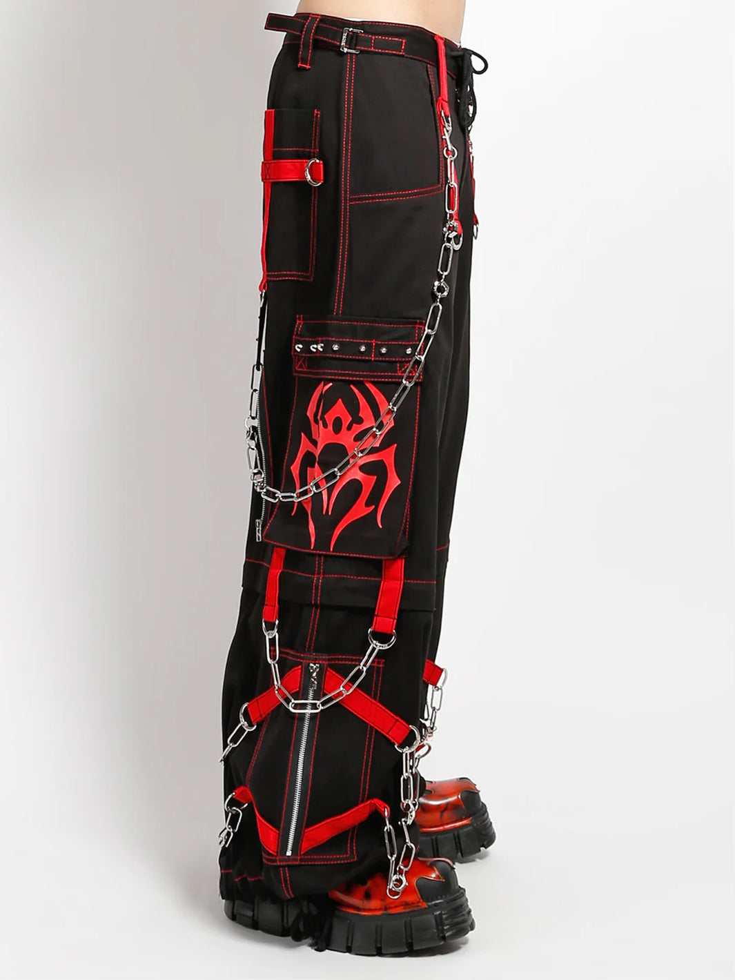 SPIDER ZIP OFF PANT - BLACK/RED