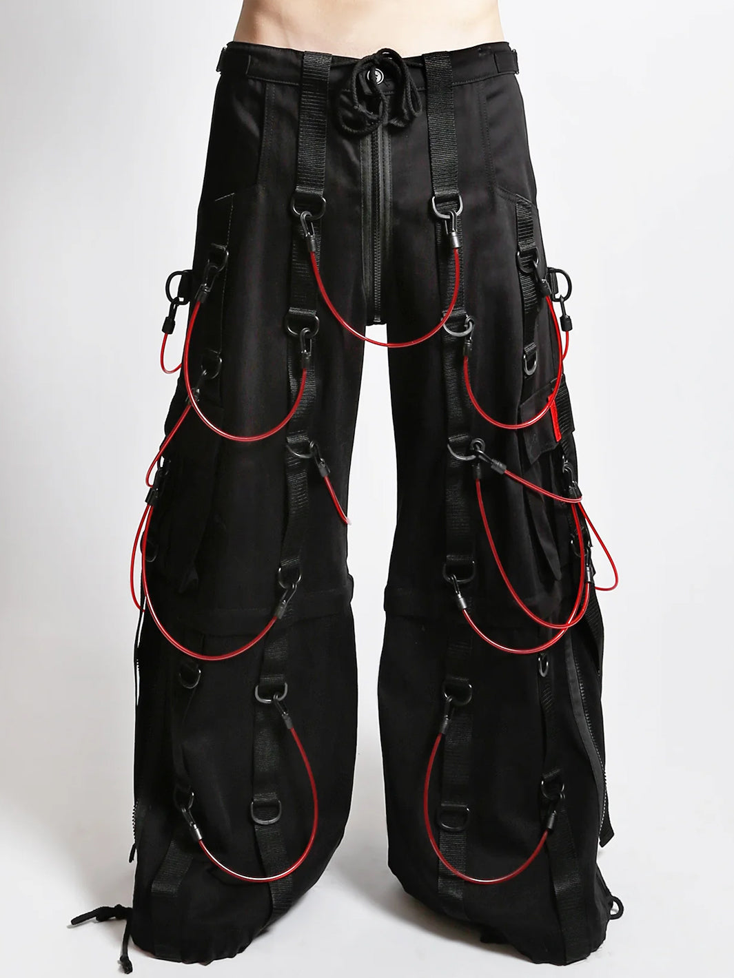 TRANSFUSION PANT - BLACK WITH RED STRAPS