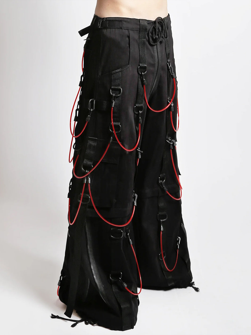TRANSFUSION PANT - BLACK WITH RED STRAPS