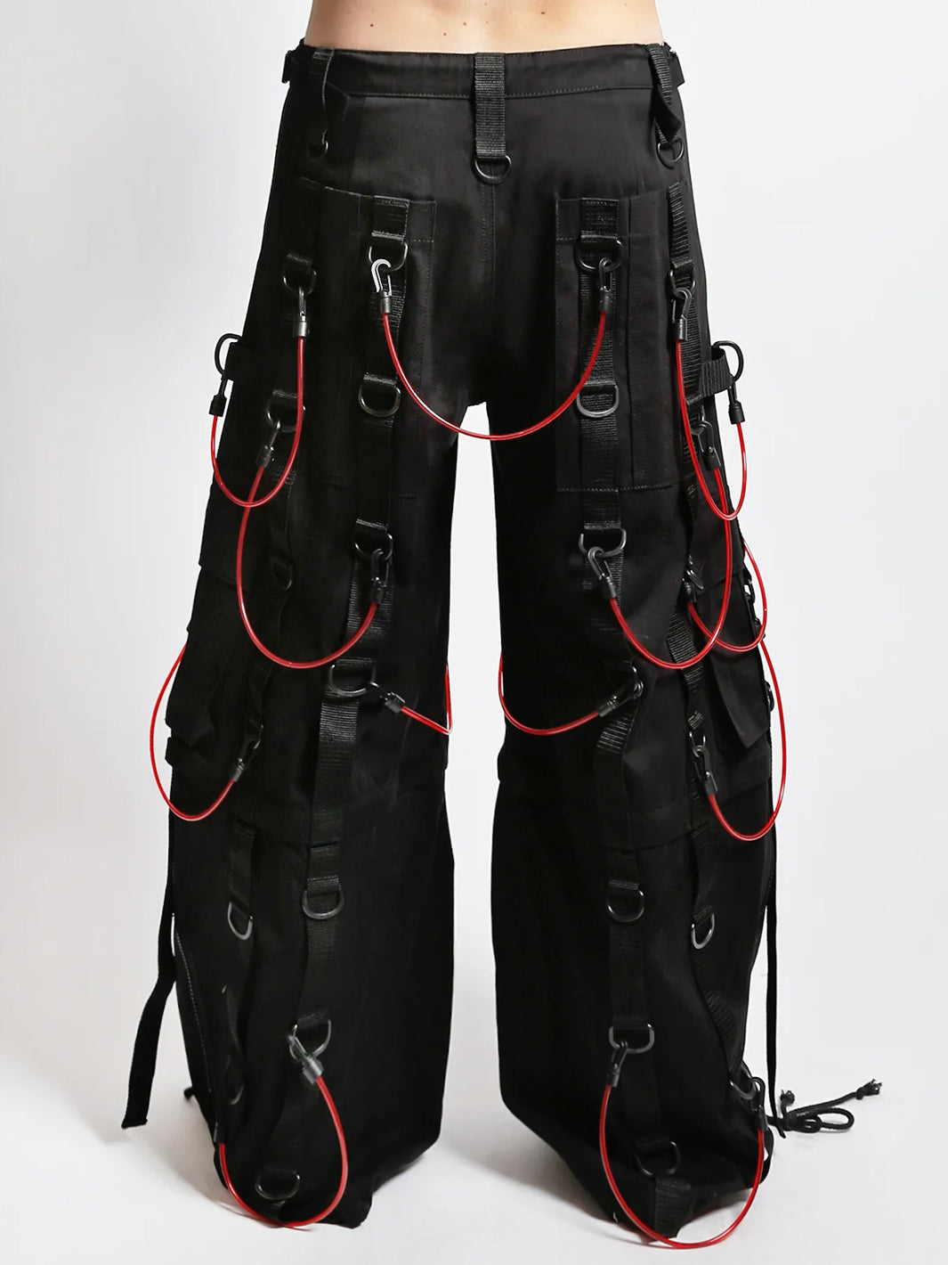 TRANSFUSION PANT - BLACK WITH RED STRAPS