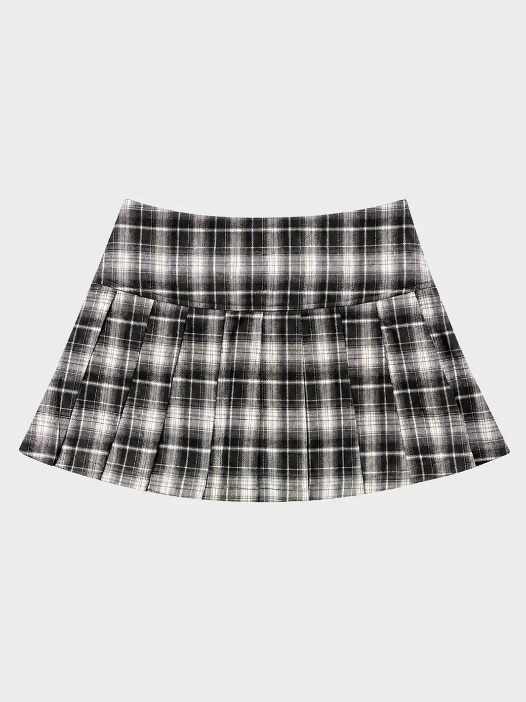 TRAMP STAMP SKIRT - BLACK/WHITE PLAID