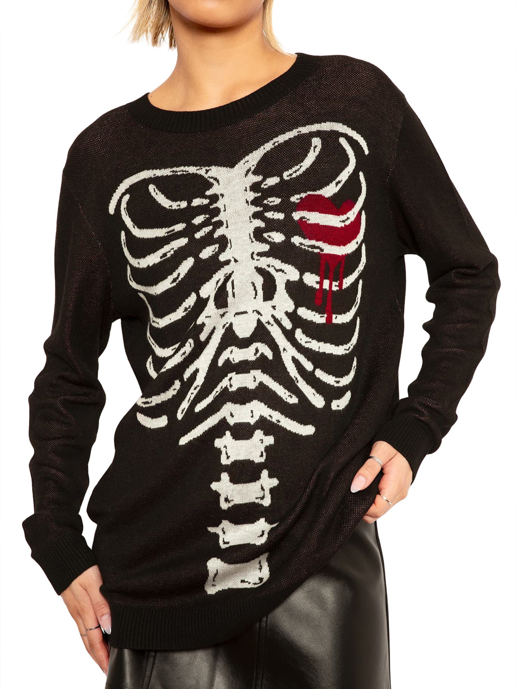 Under My Skin Crew Knit Sweater - Black