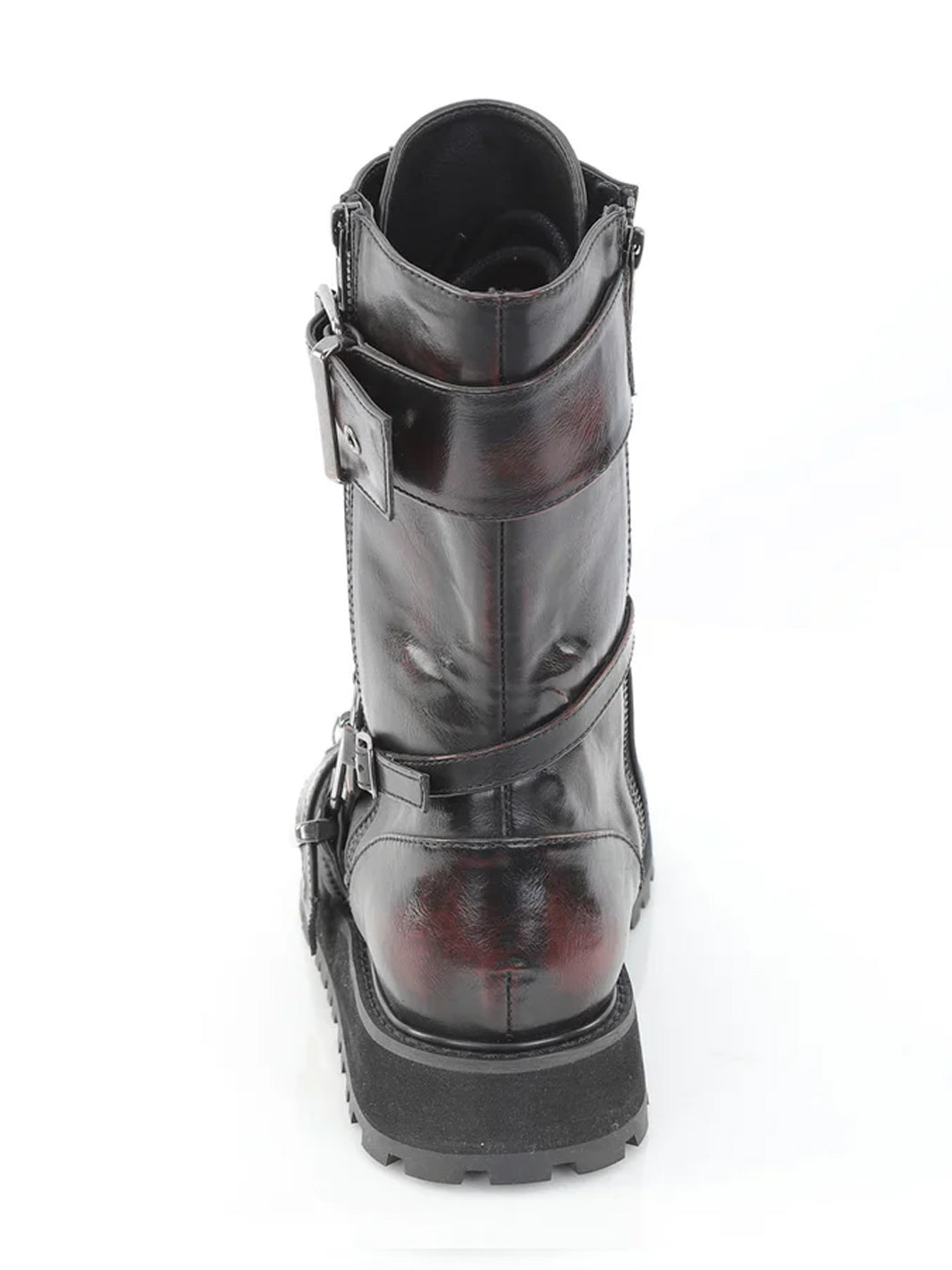 DEMONIA VALOR-220 - BLACK/BURGUNDY VEGAN LEATHER ✰ PRE ORDER ✰