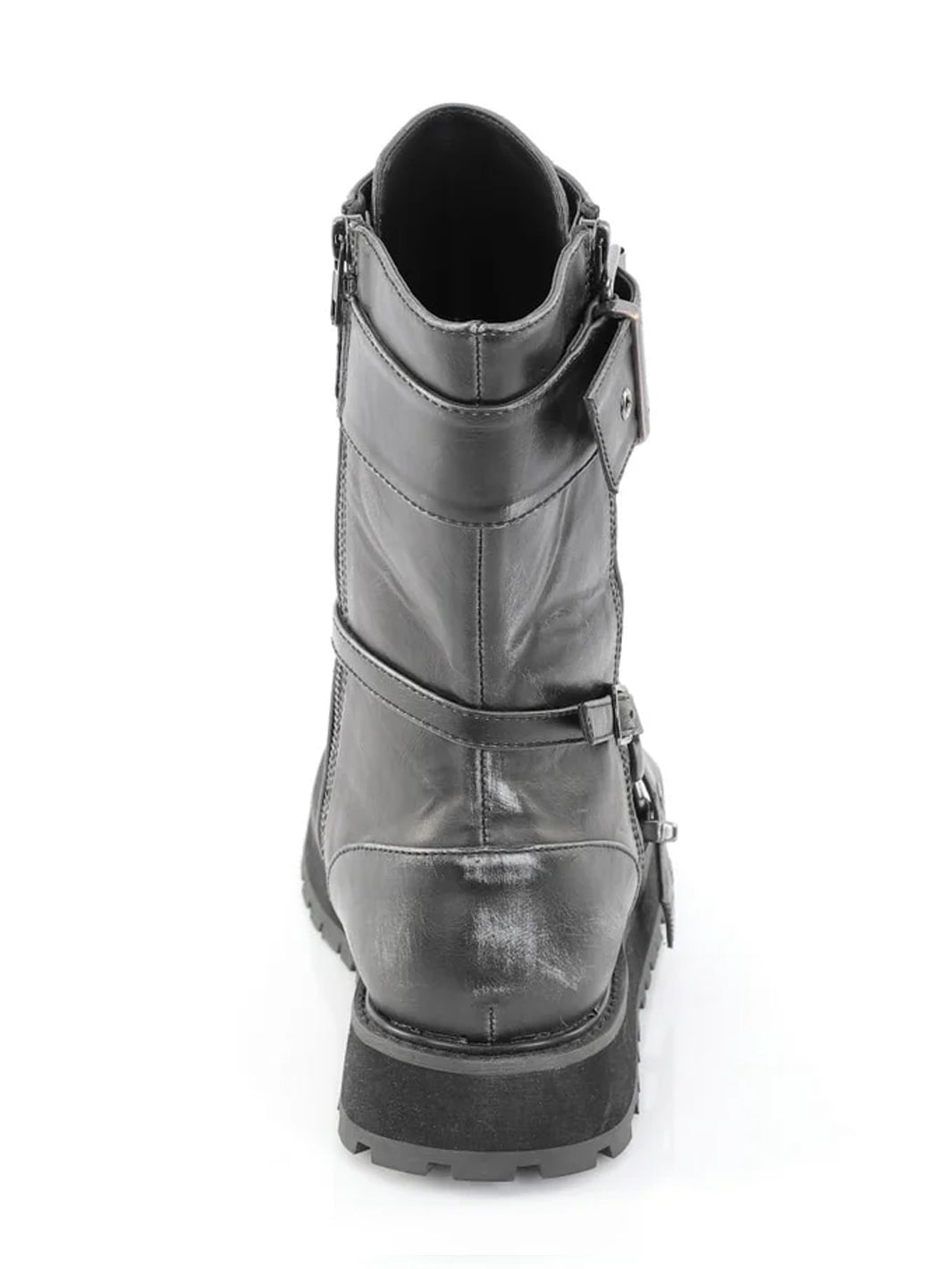DEMONIA VALOR-220 - BLACK/SILVER VEGAN LEATHER ✰ PRE ORDER ✰