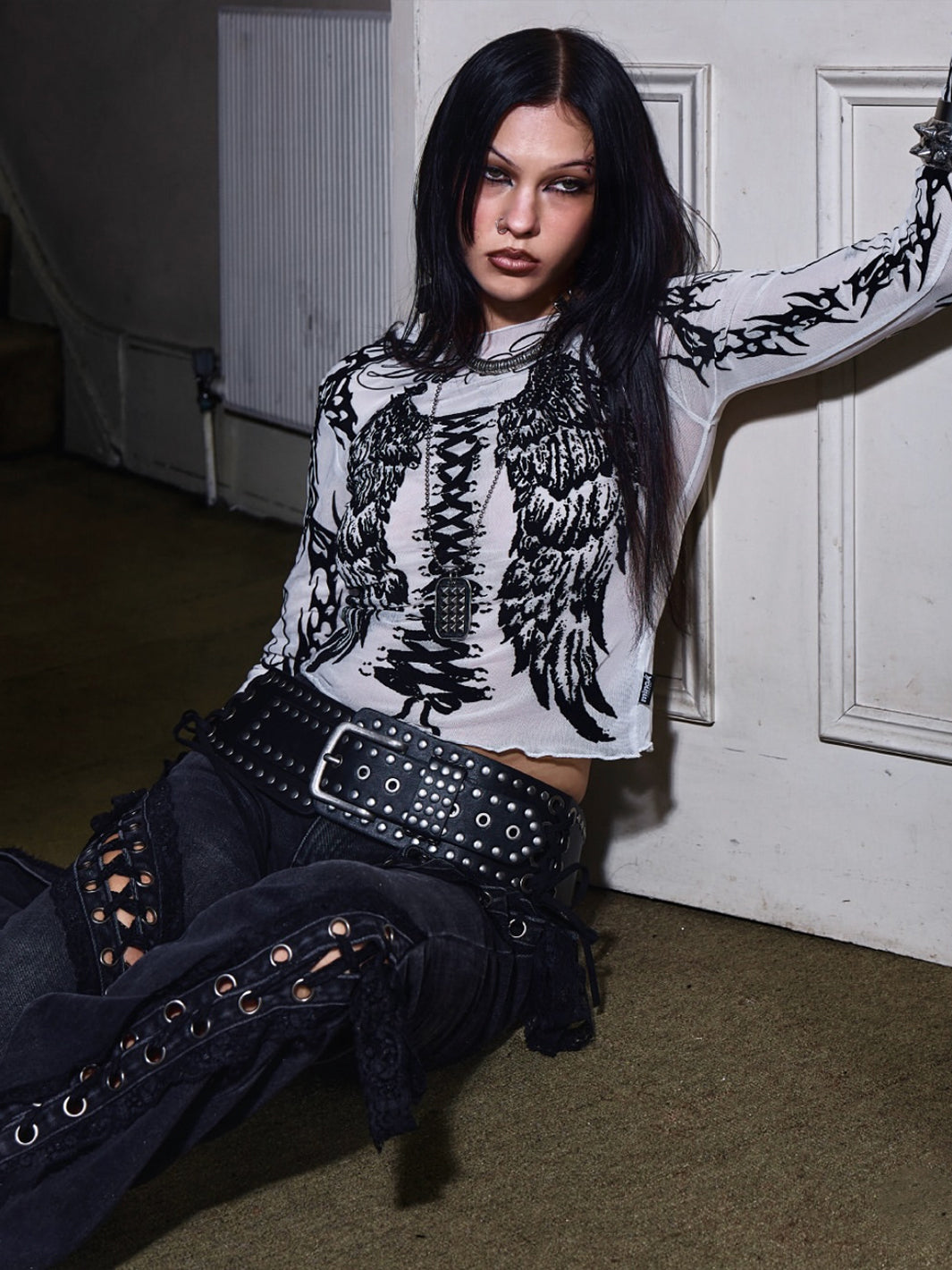 WING IT WHITE MESH TOP